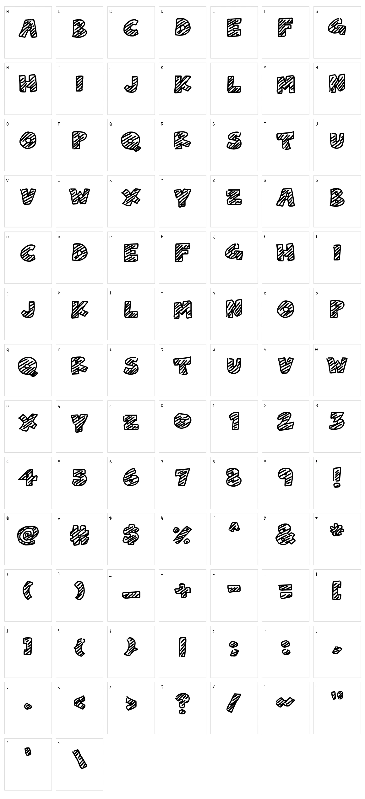Chalk Dash Character Set