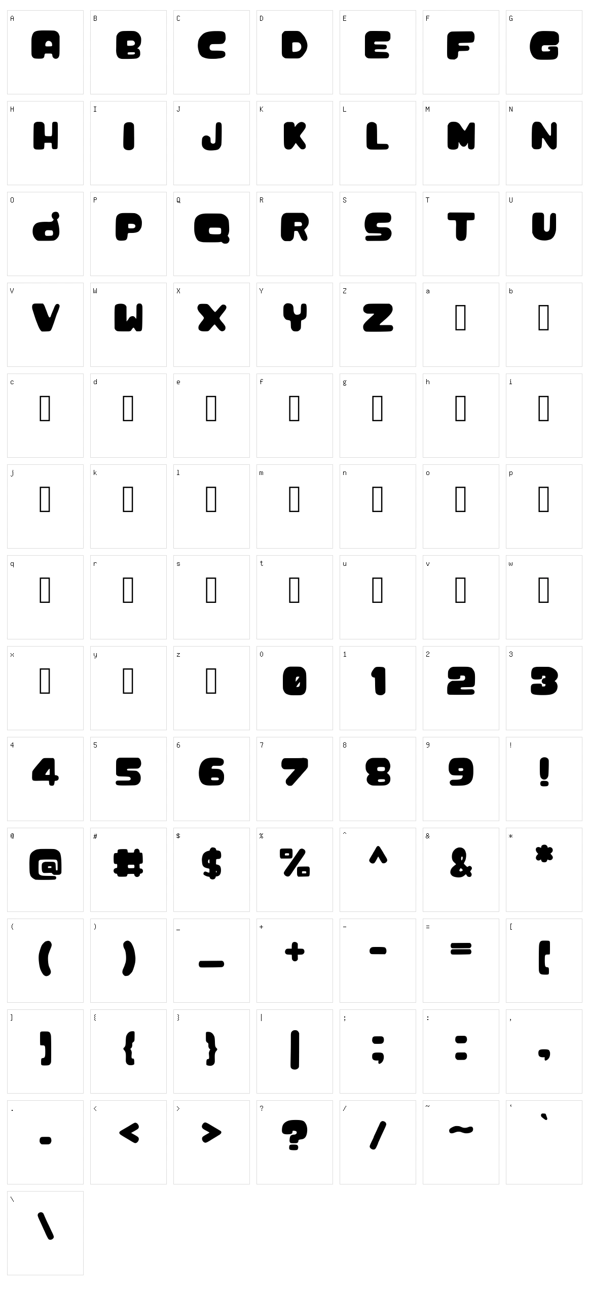 Chaolphabet Character Set