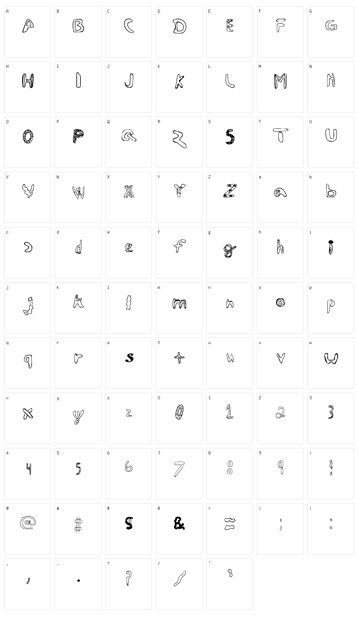 Chaotic Character Set