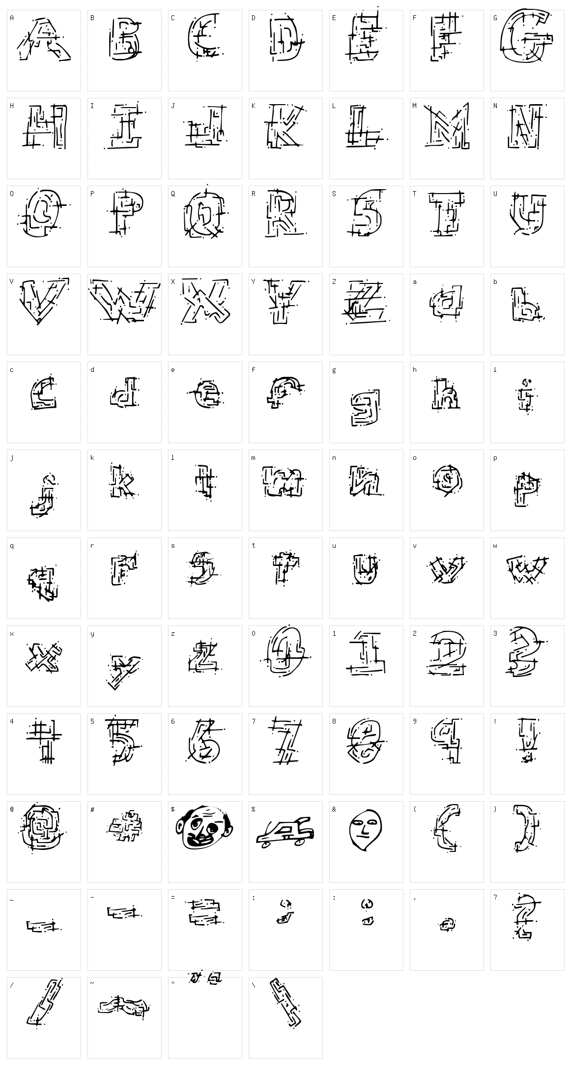 Chaotic Circuit Character Set