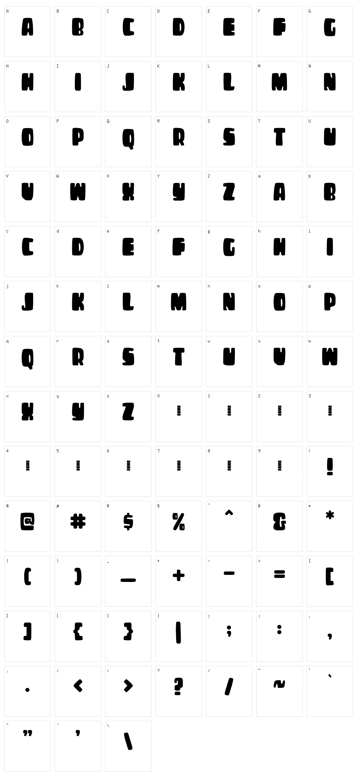 Cheese Burga Character Set