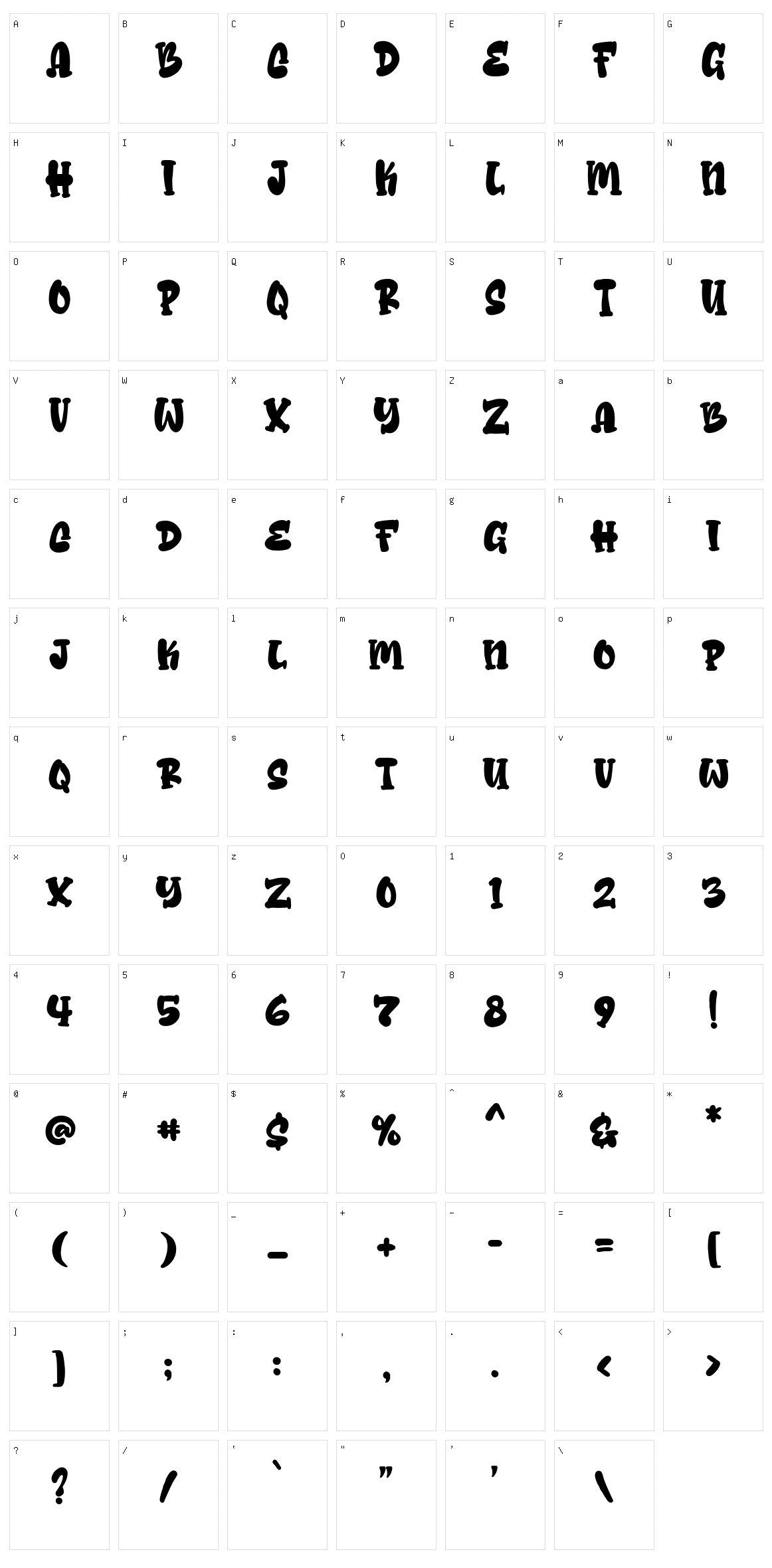 Cheese Sugar Character Set