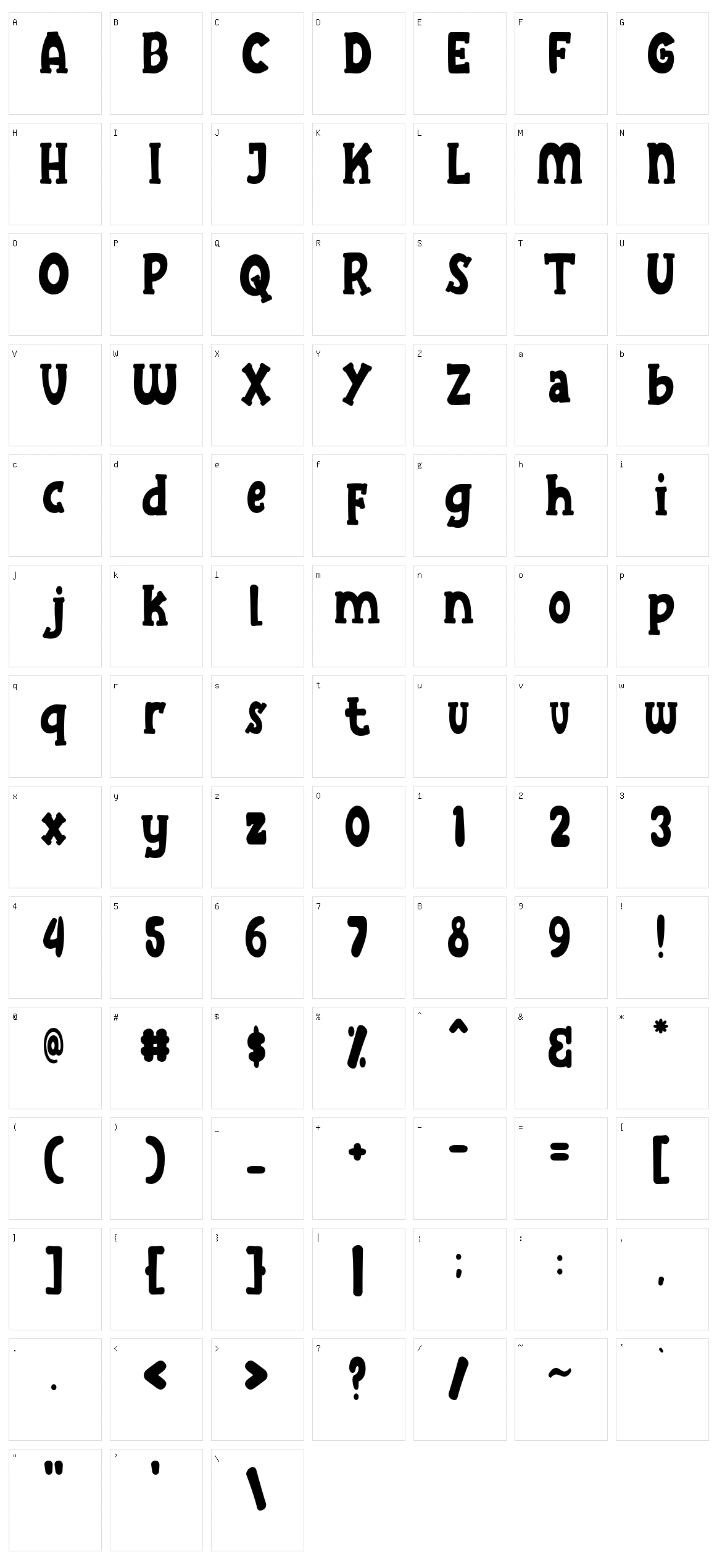 Cheesel Character Set