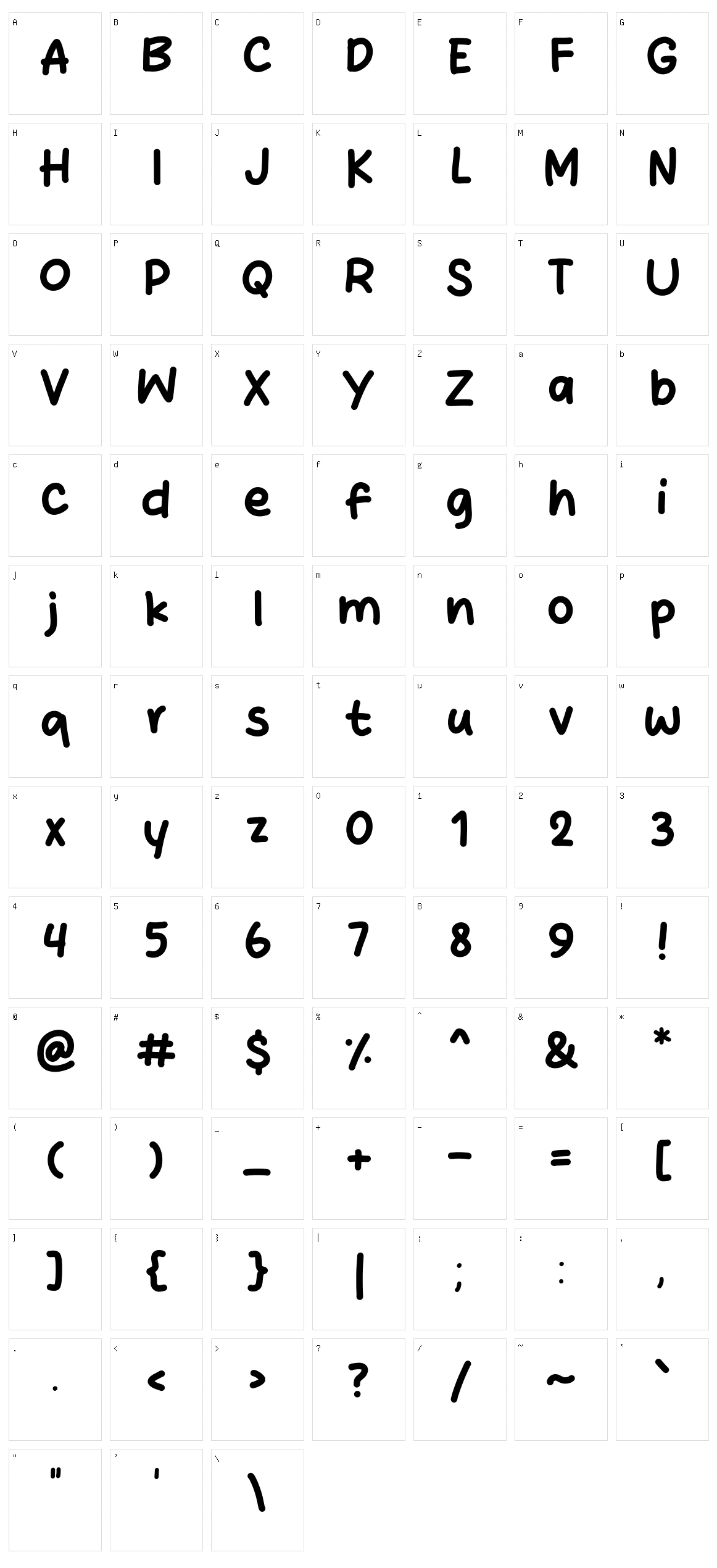 Cheflat Character Set