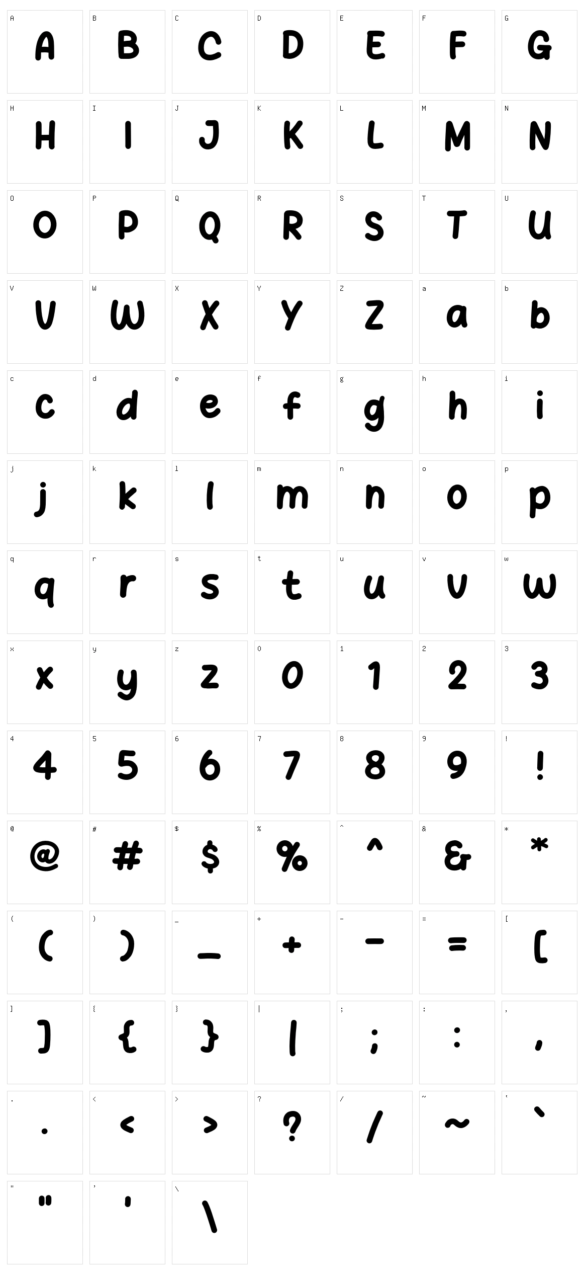 Chekgu Oke Character Set