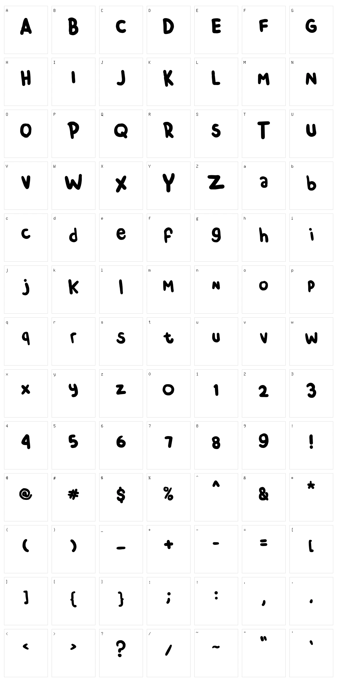 Chendolle Character Set