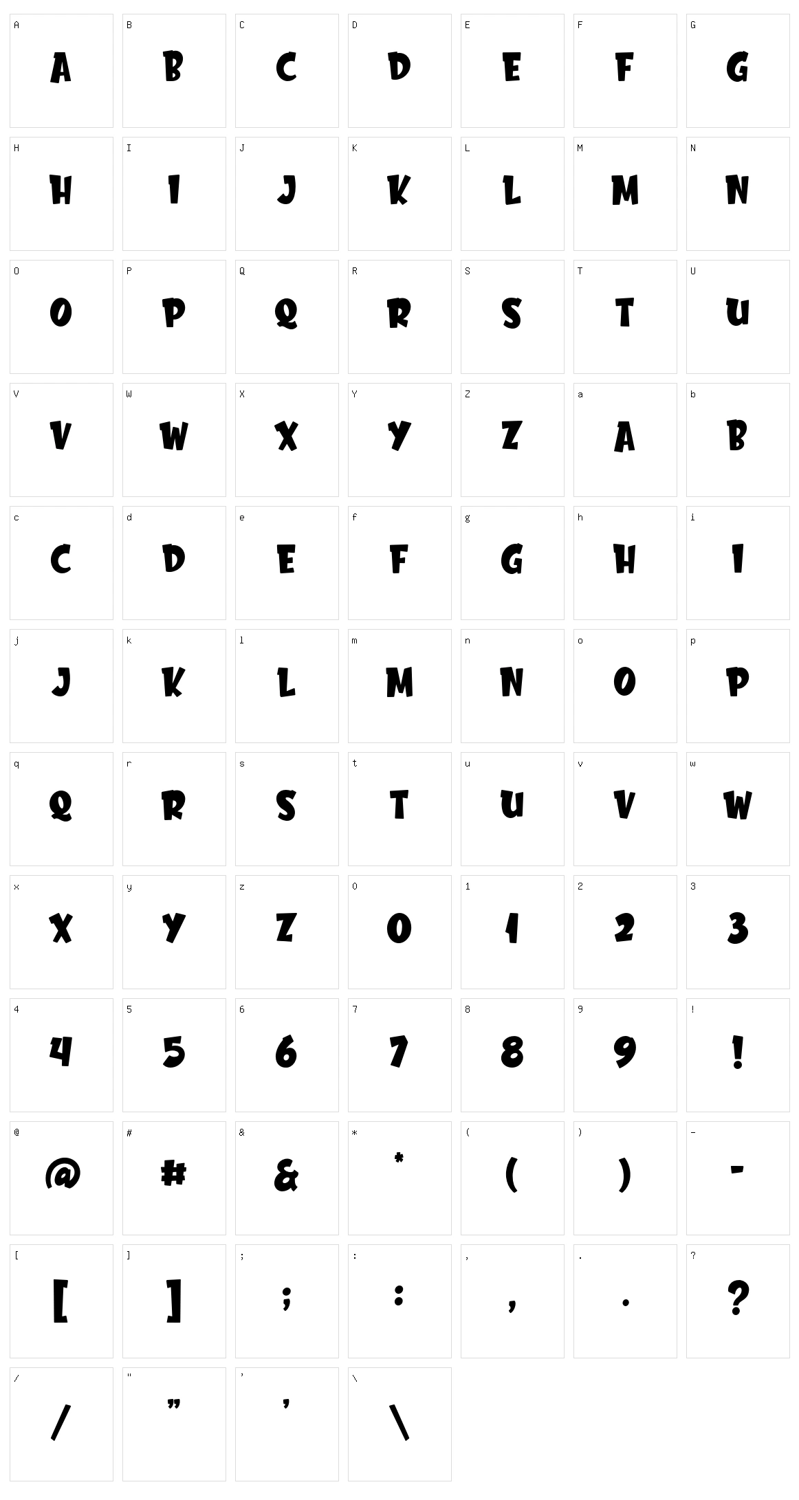 Chester Network Character Set