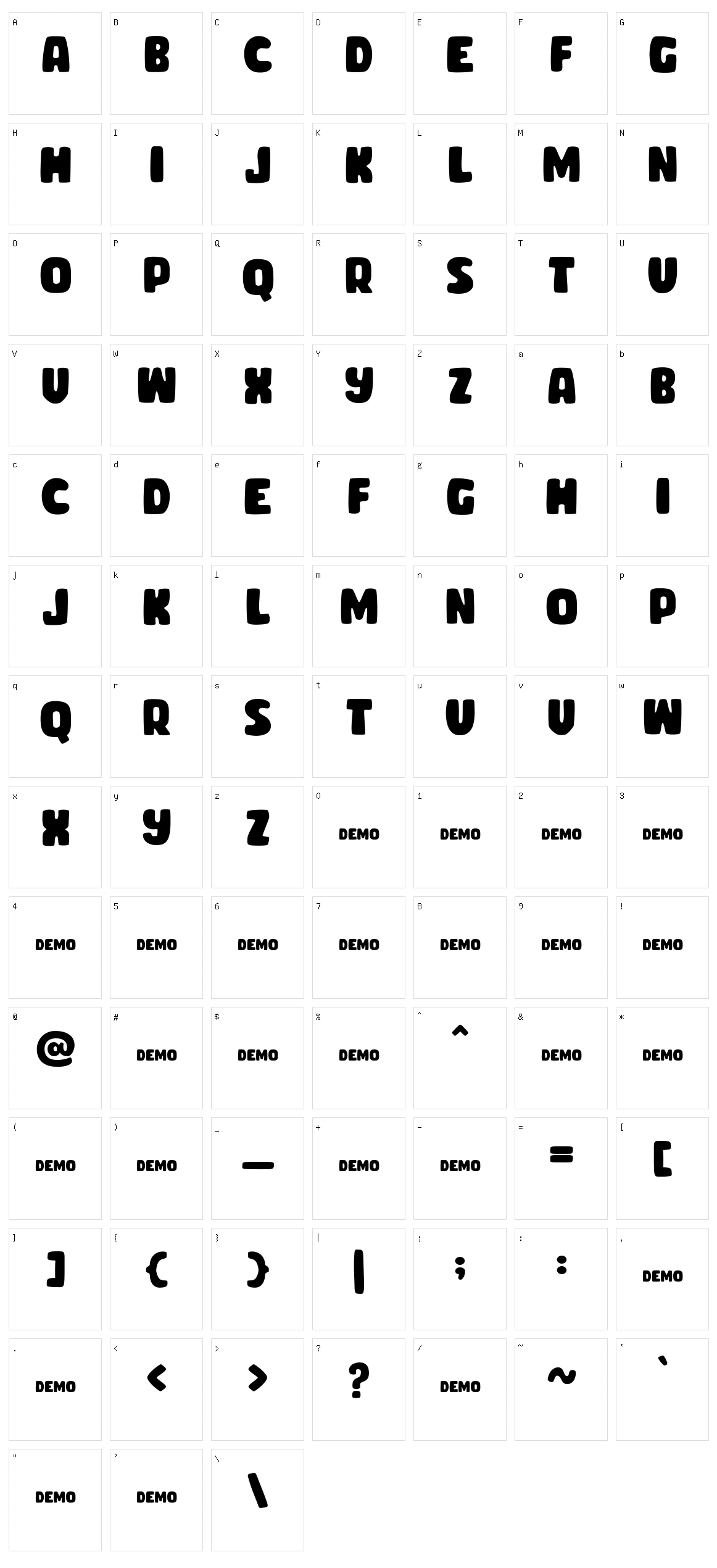 Chibold Character Set