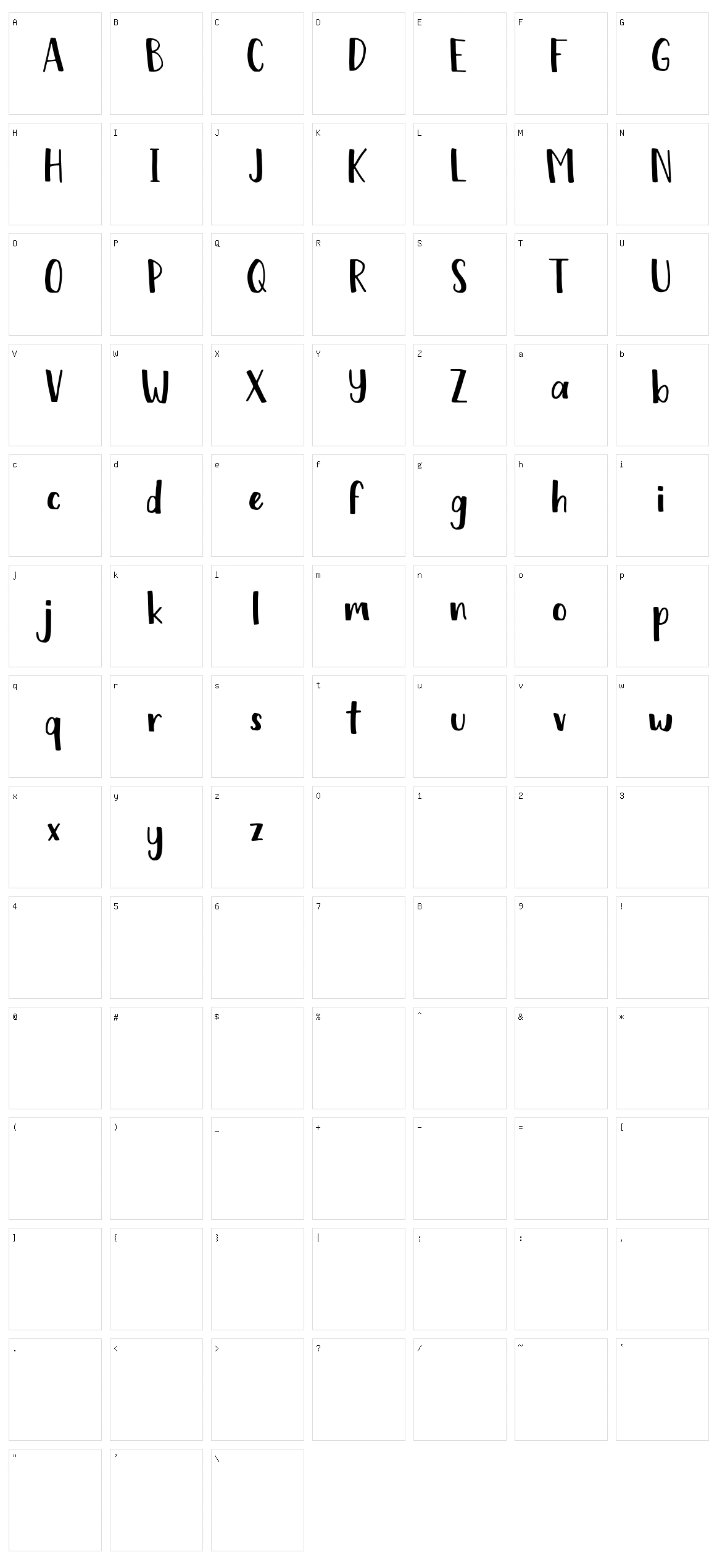 Chickadee Character Set