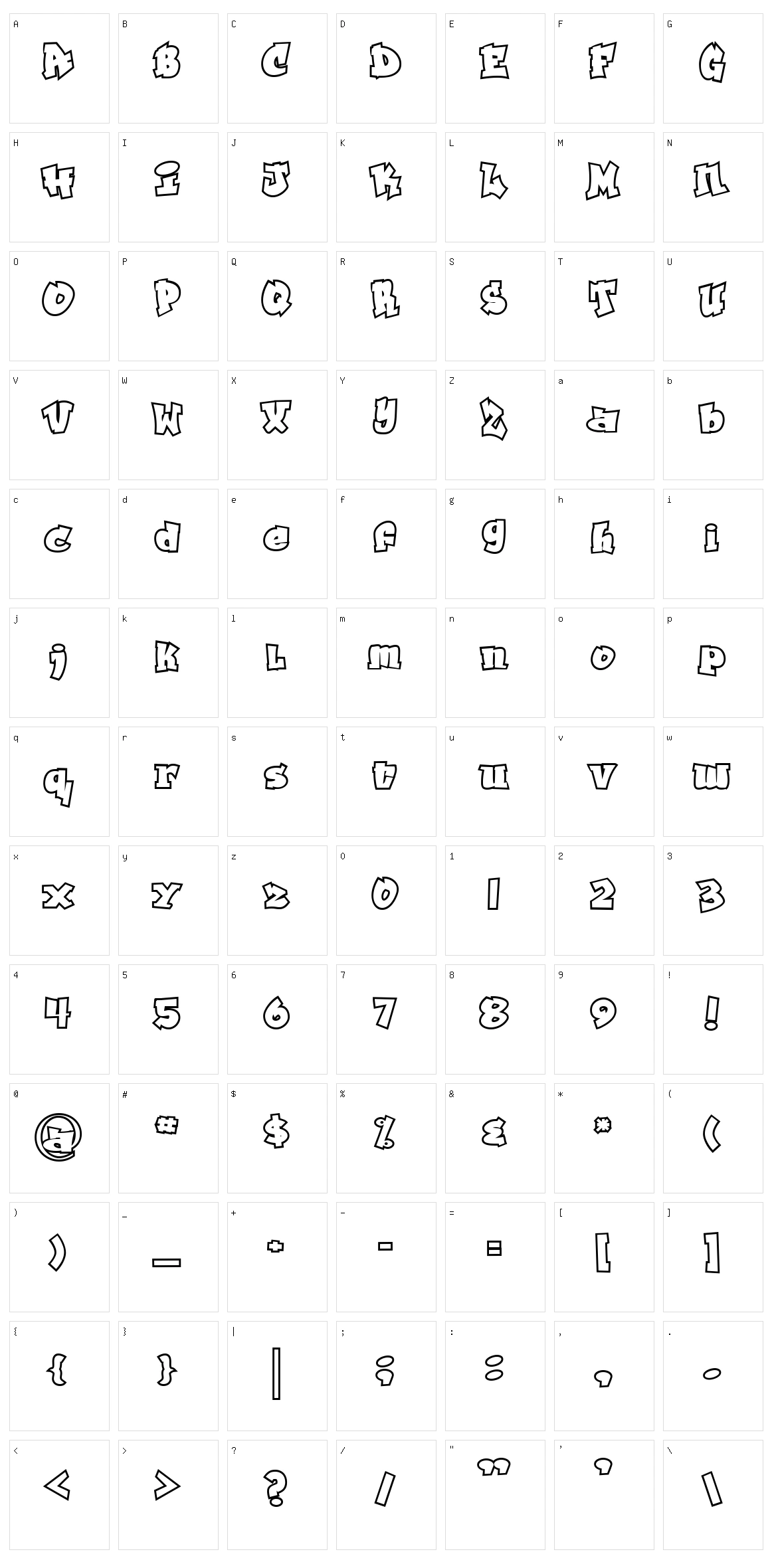 Grafitty Character Set