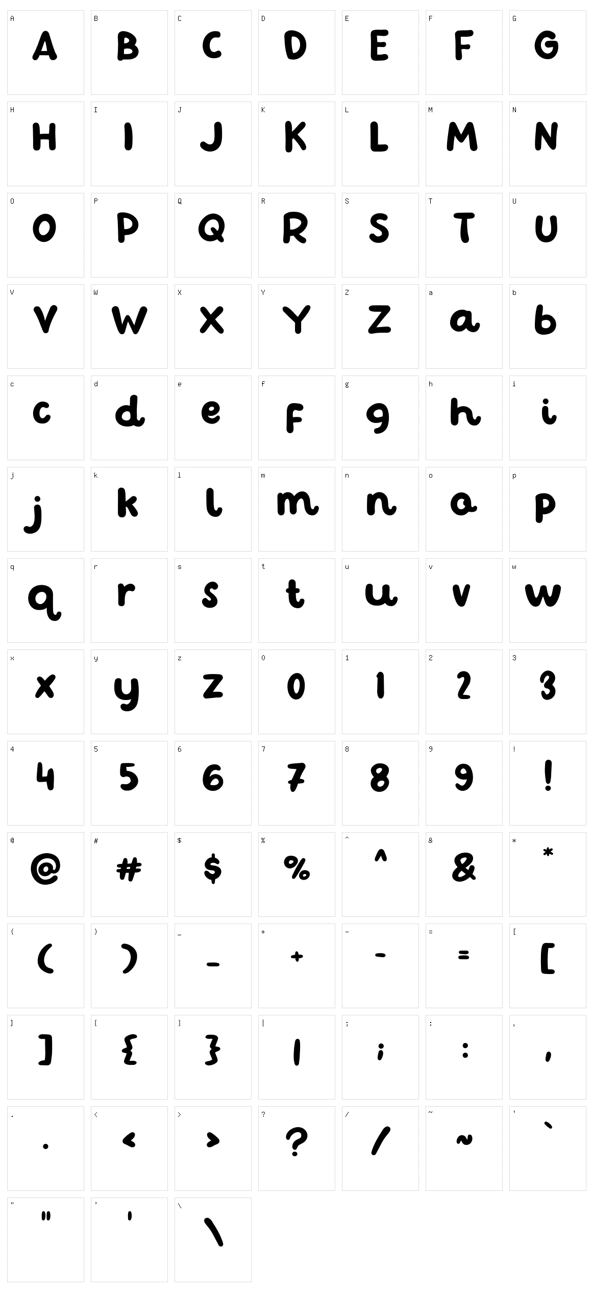 Chilet Character Set