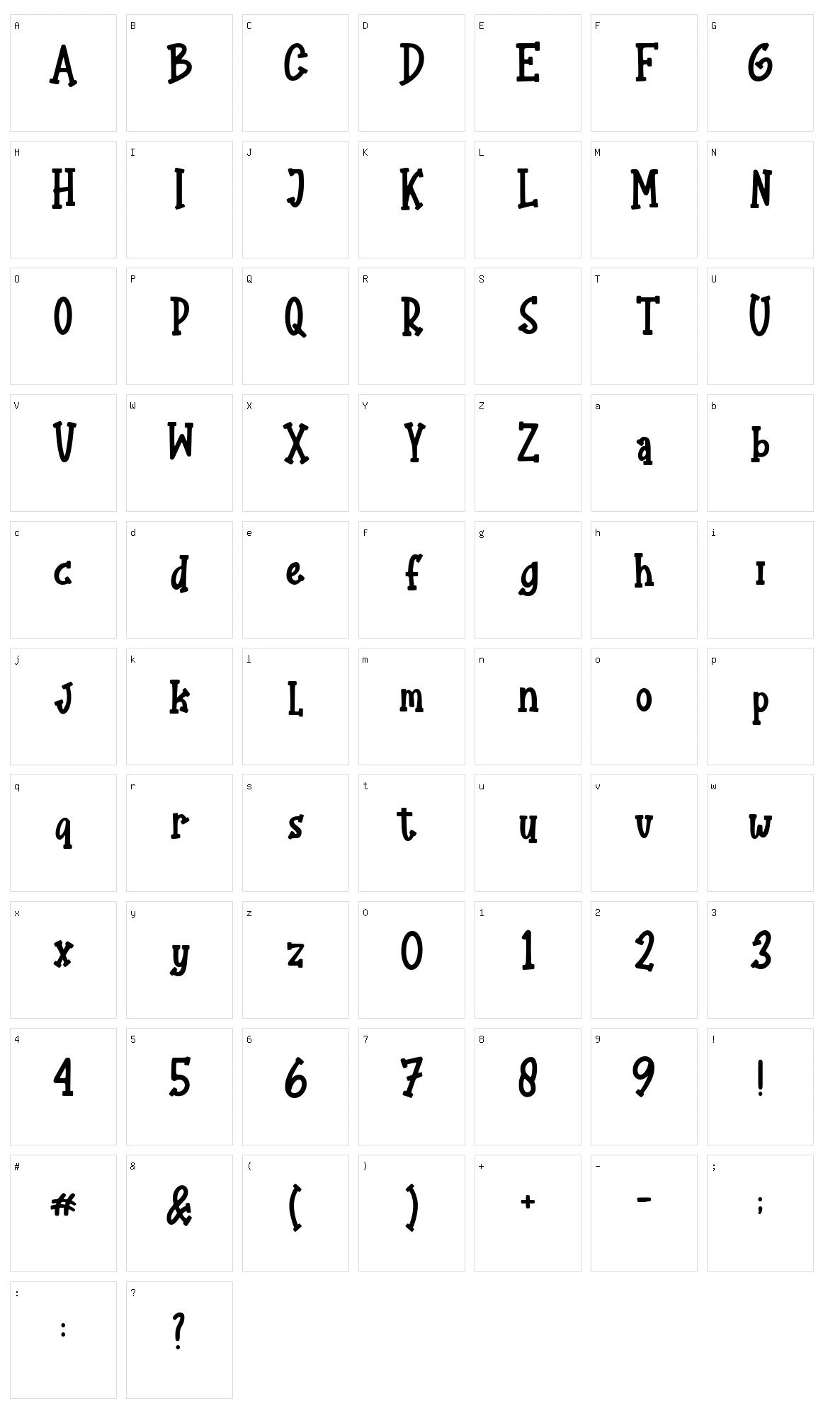 Chillyk Character Set