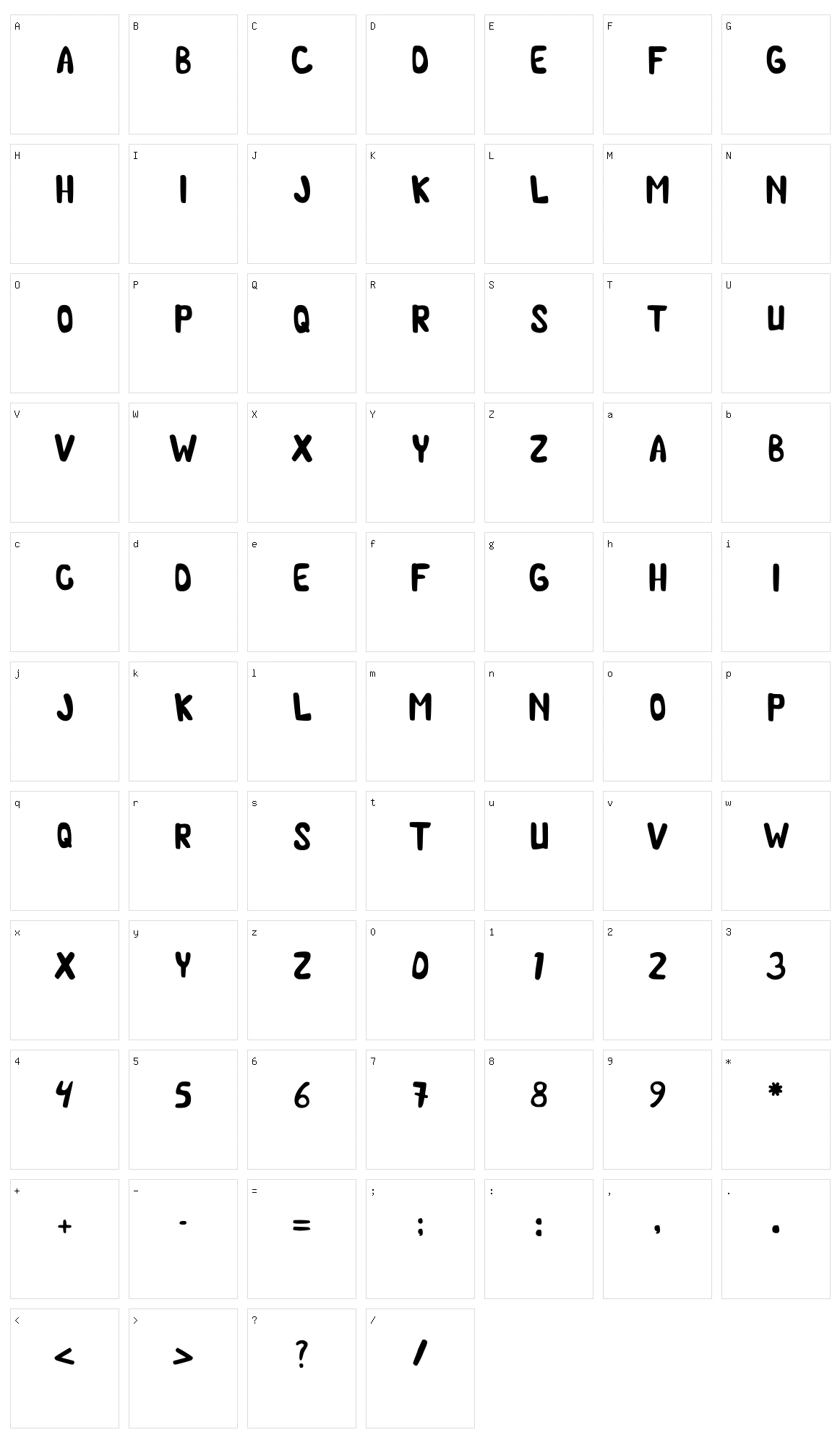 Chilmic Character Set