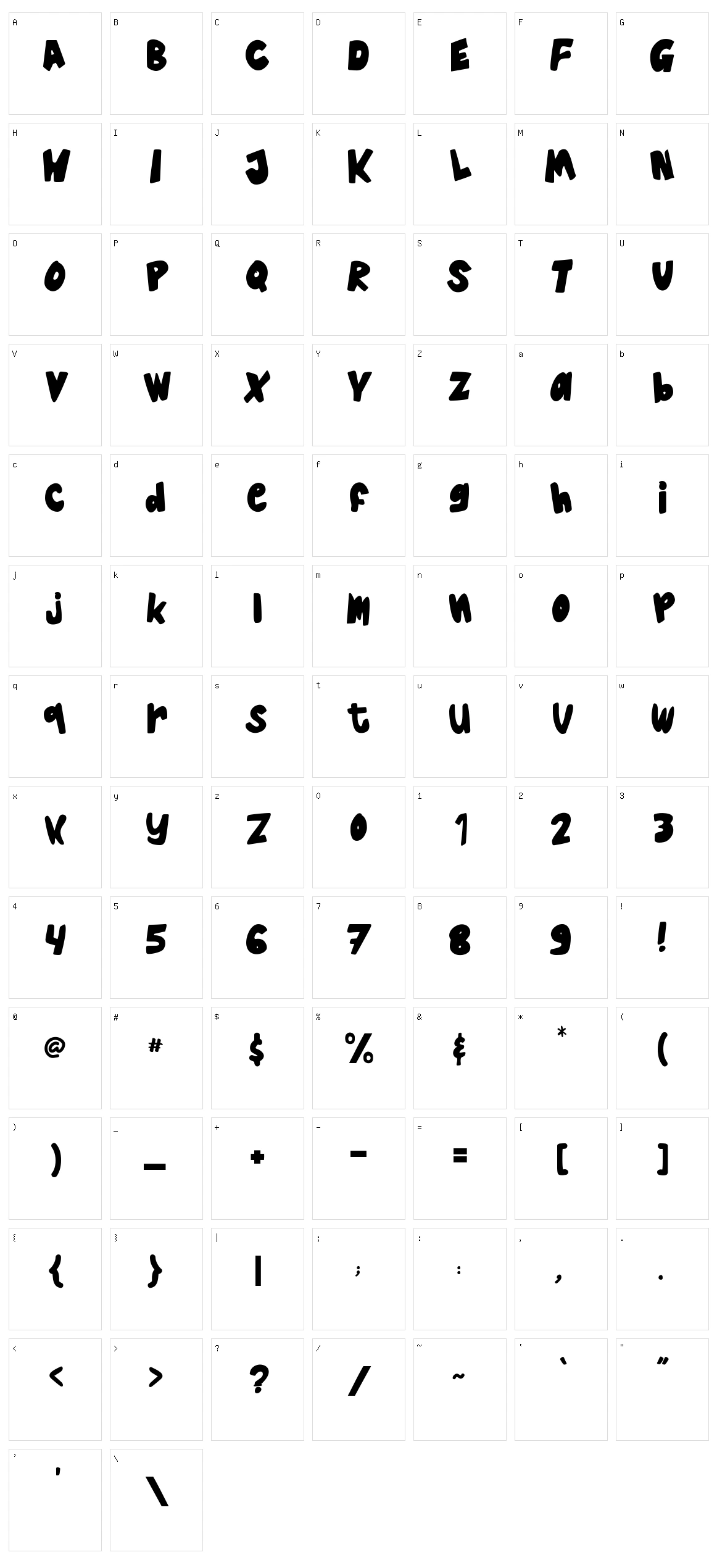 Chizcake Character Set