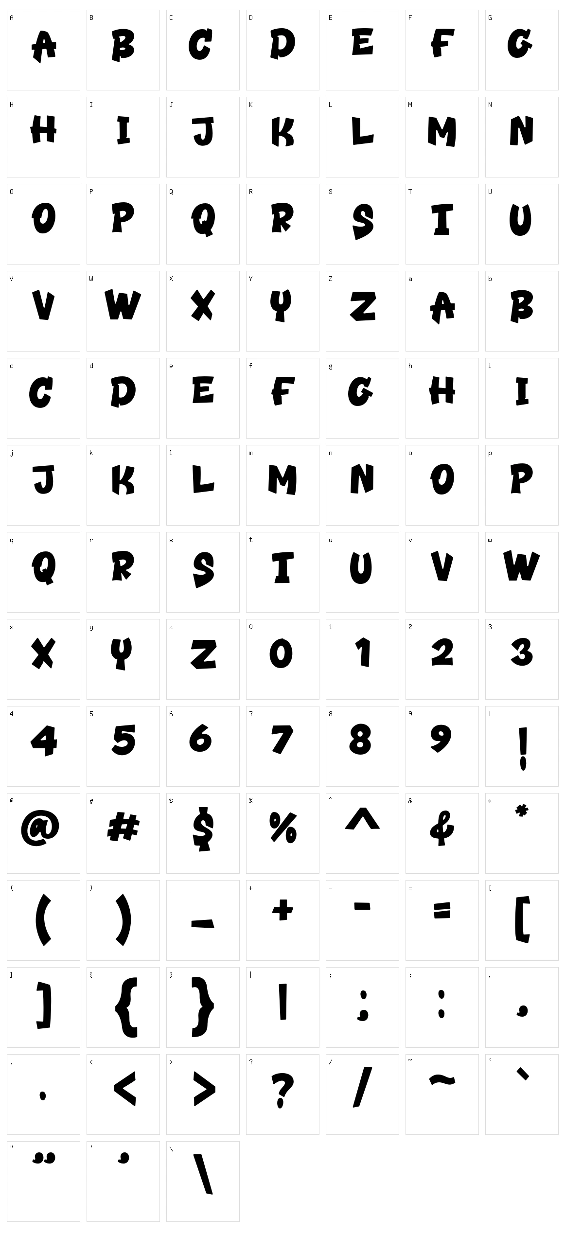 Brocklyns Character Set