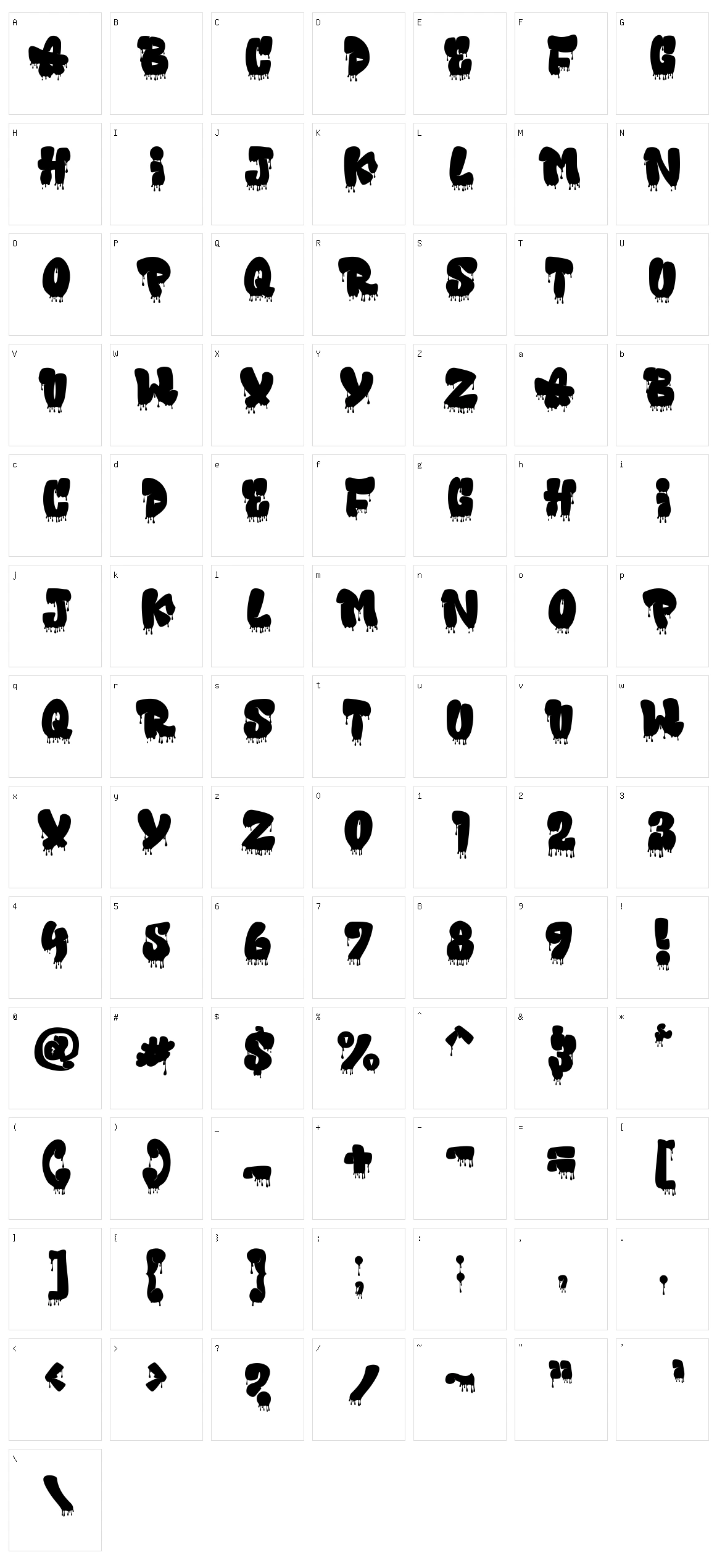 Fallaxe Drip Graffiti Character Set
