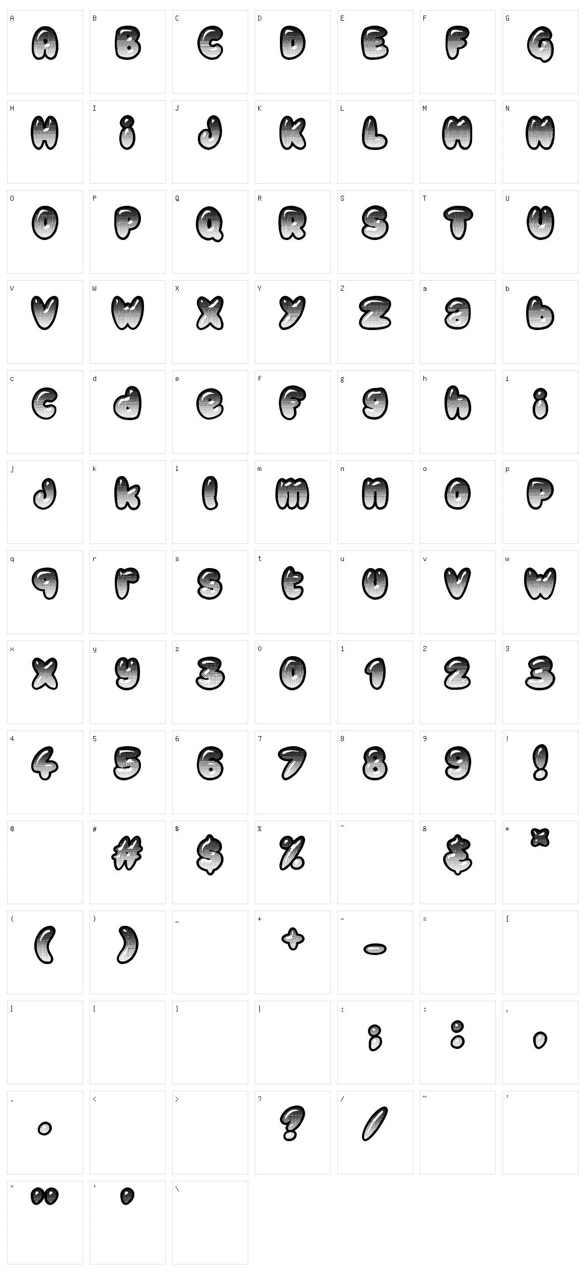 Chubby Relief Character Set