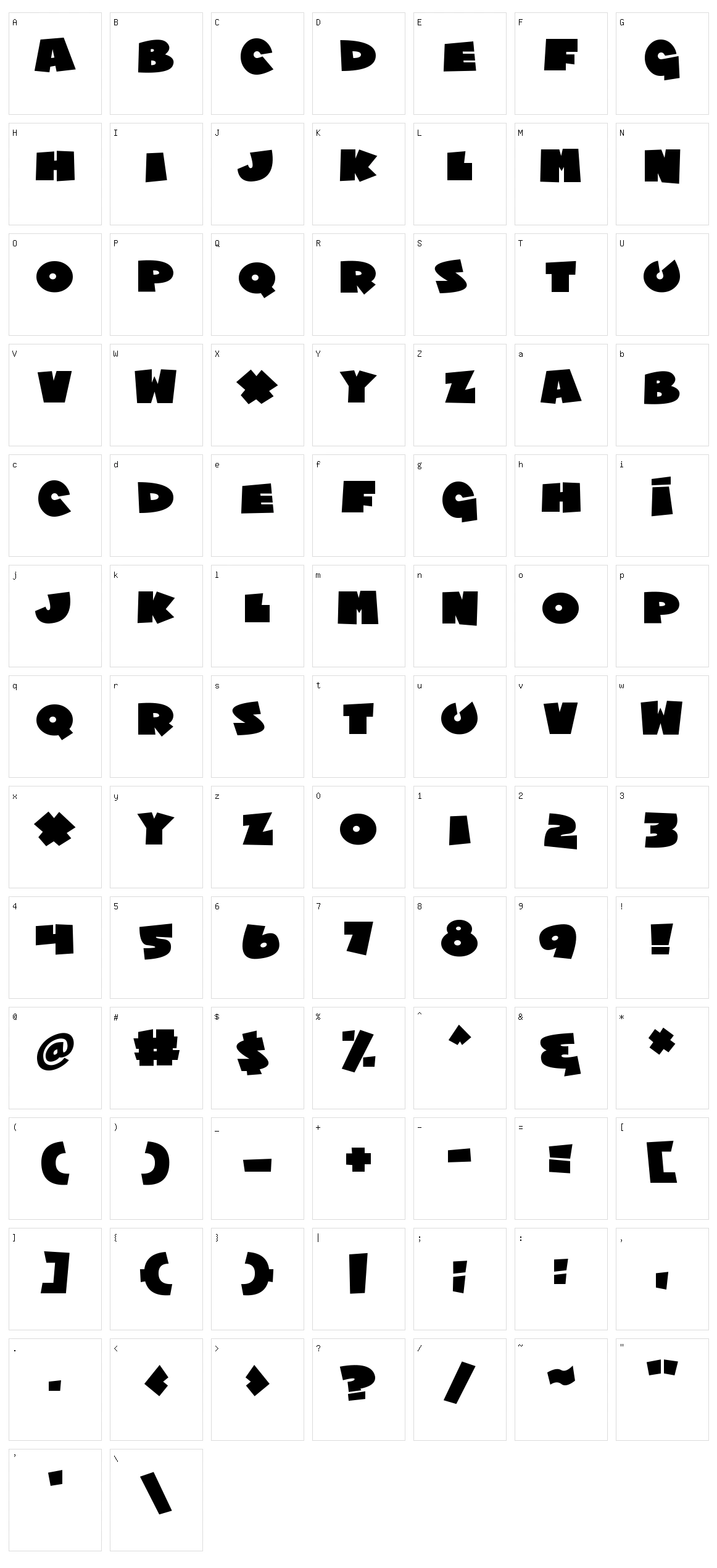 Chublings Character Set