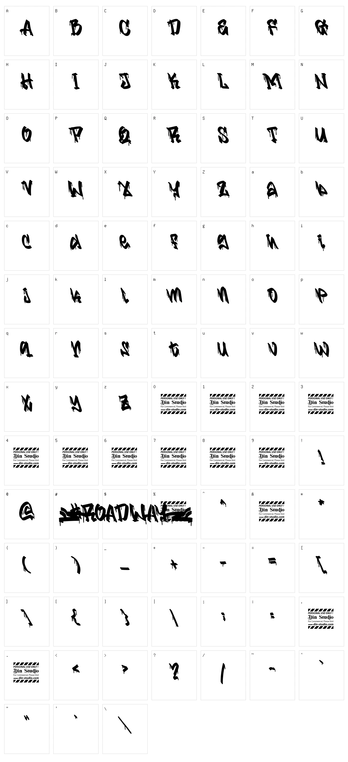 Roadway Character Set