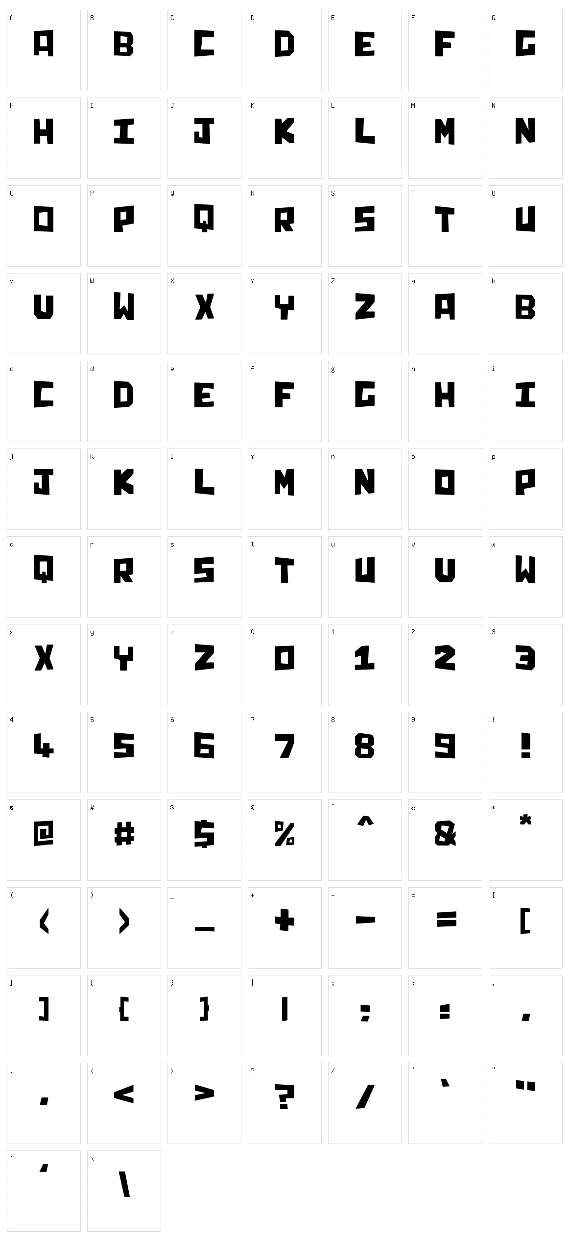 Chunq Character Set