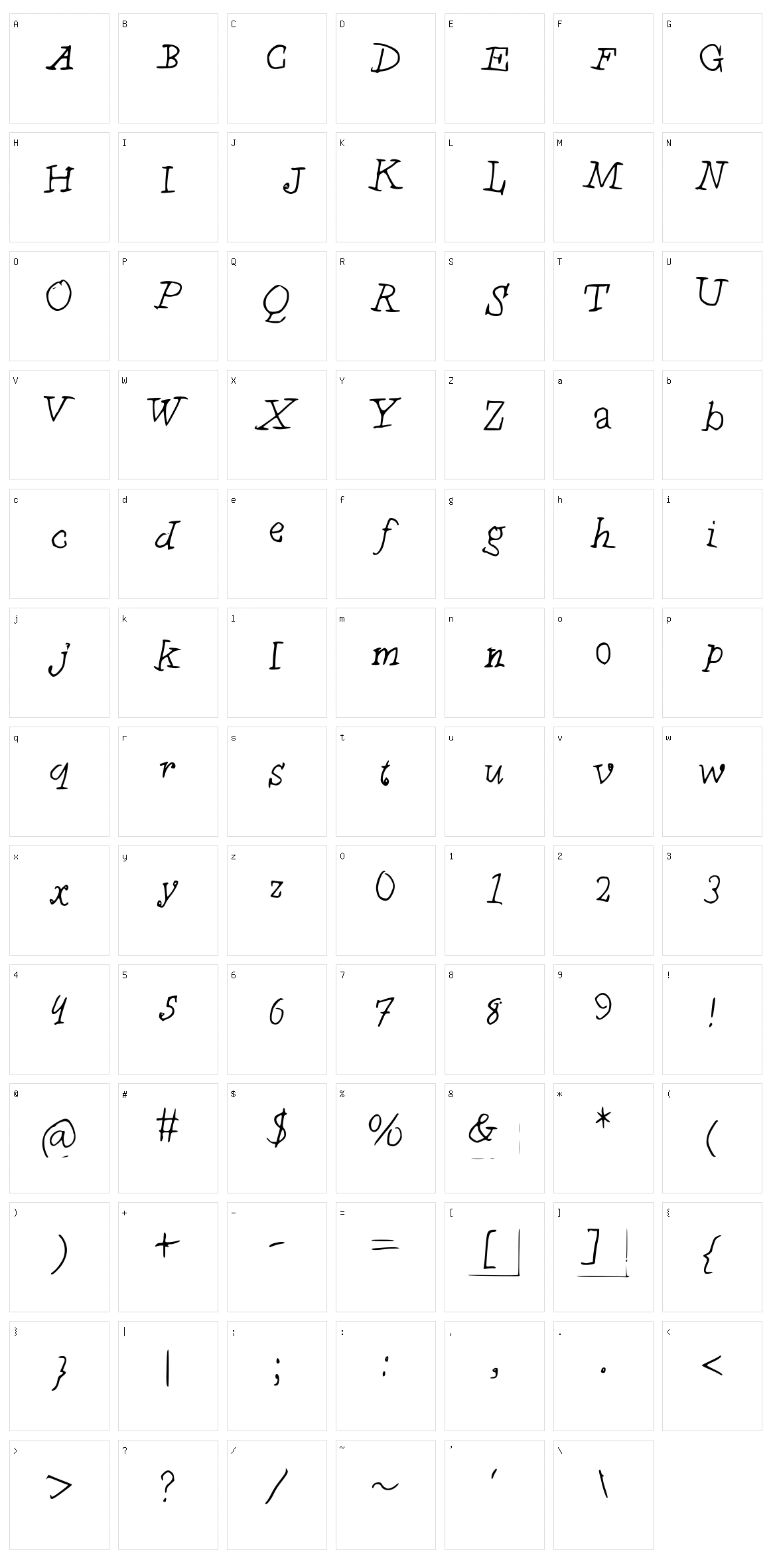 Chyldren Character Set