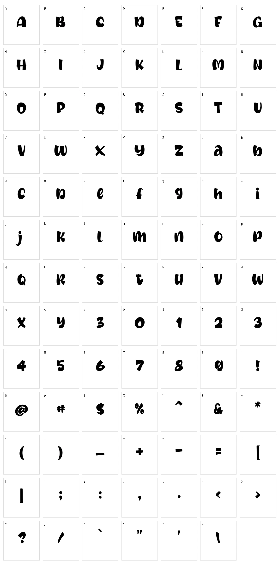 Cincha Character Set