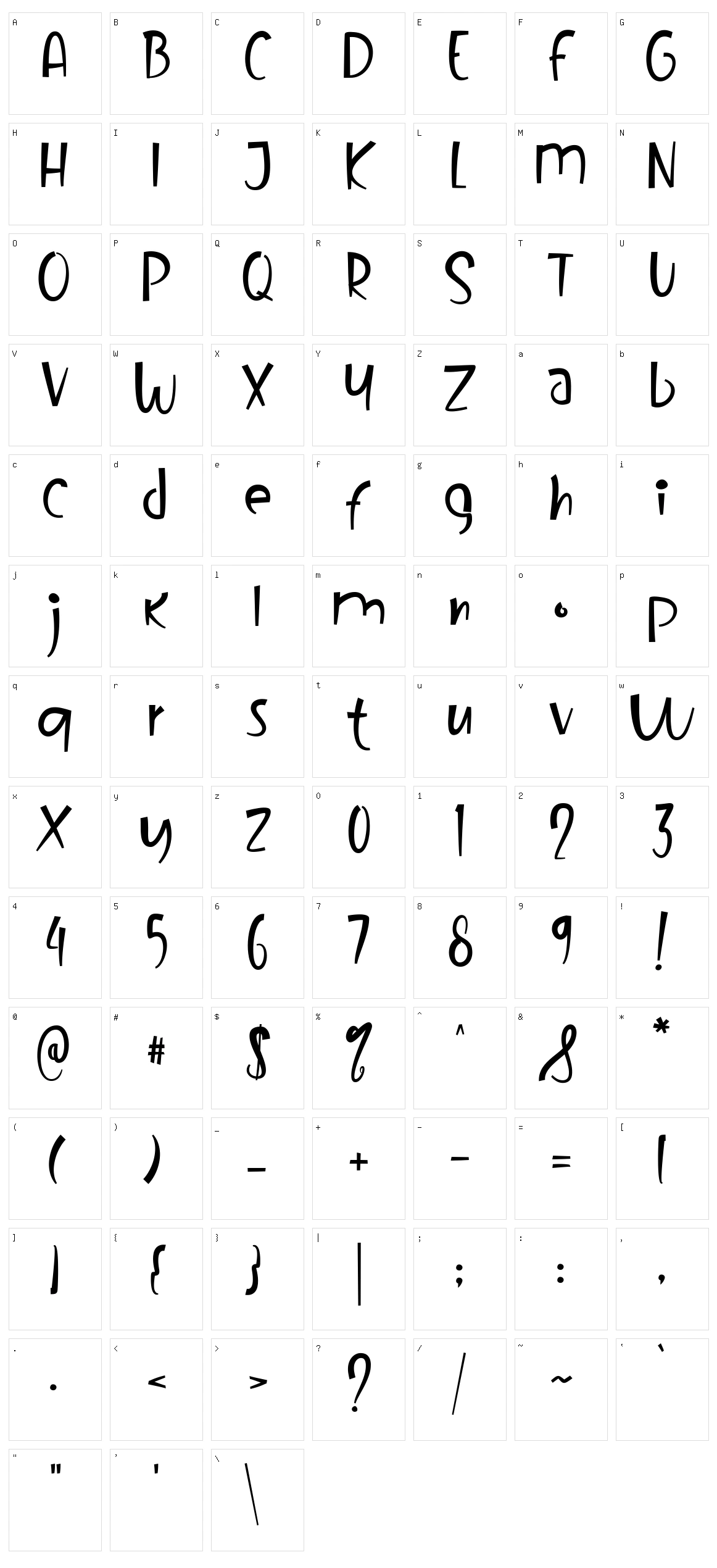 Cinthia Character Set