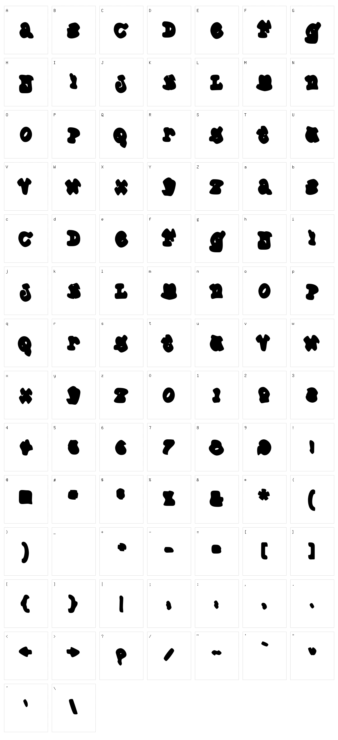 Planet Benson Character Set