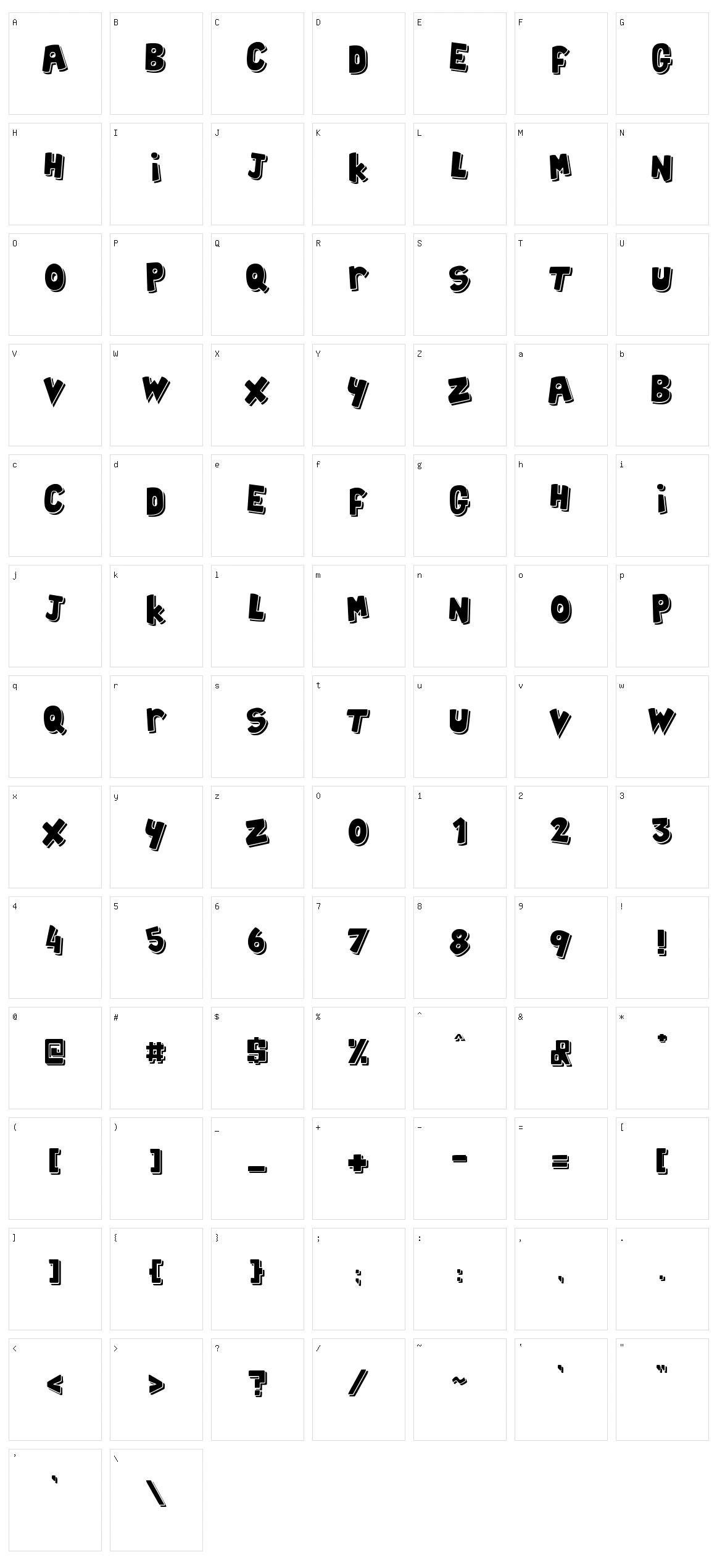 Cobac Character Set