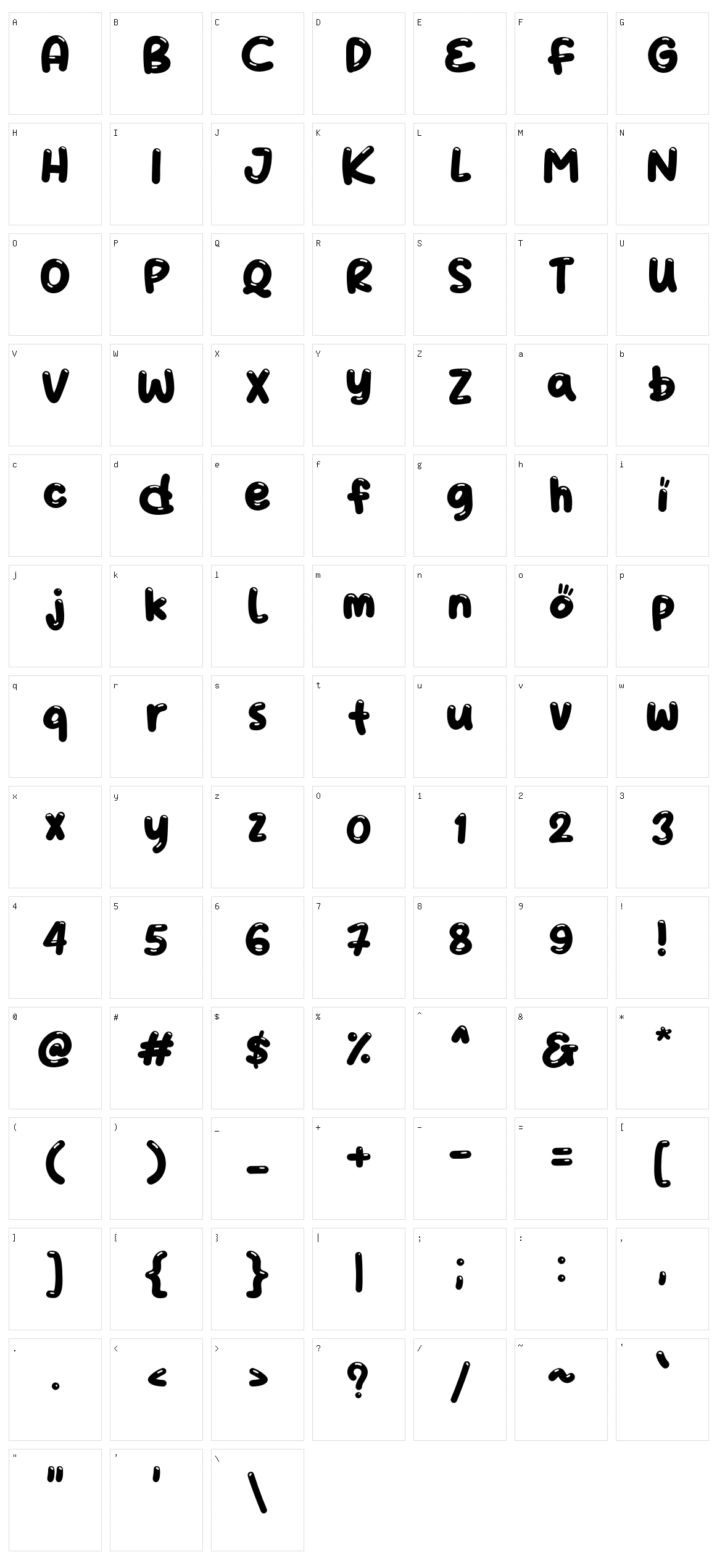 ColaKind Character Set