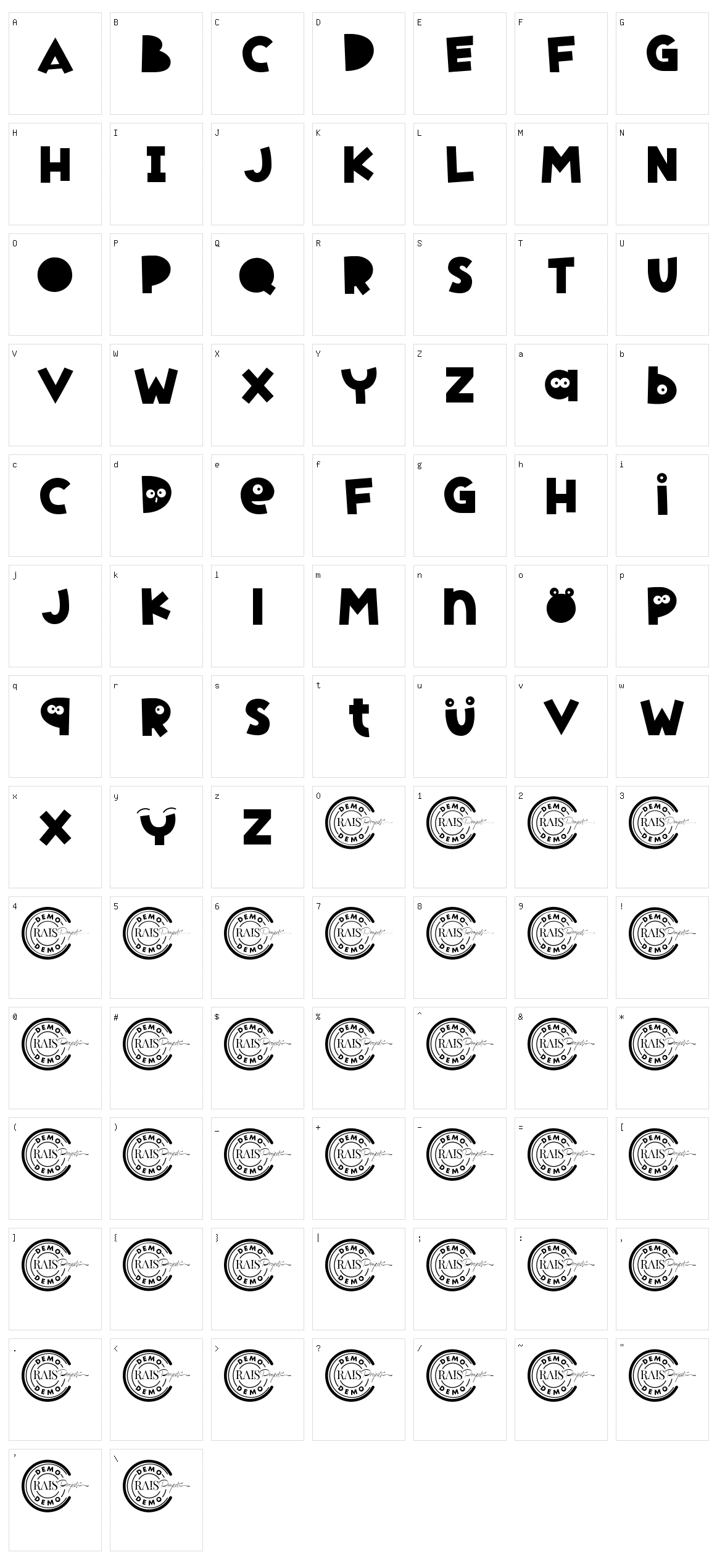 Comedy Style Character Set