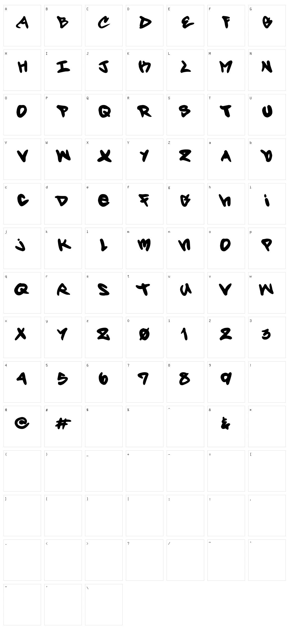 Forty Script Character Set