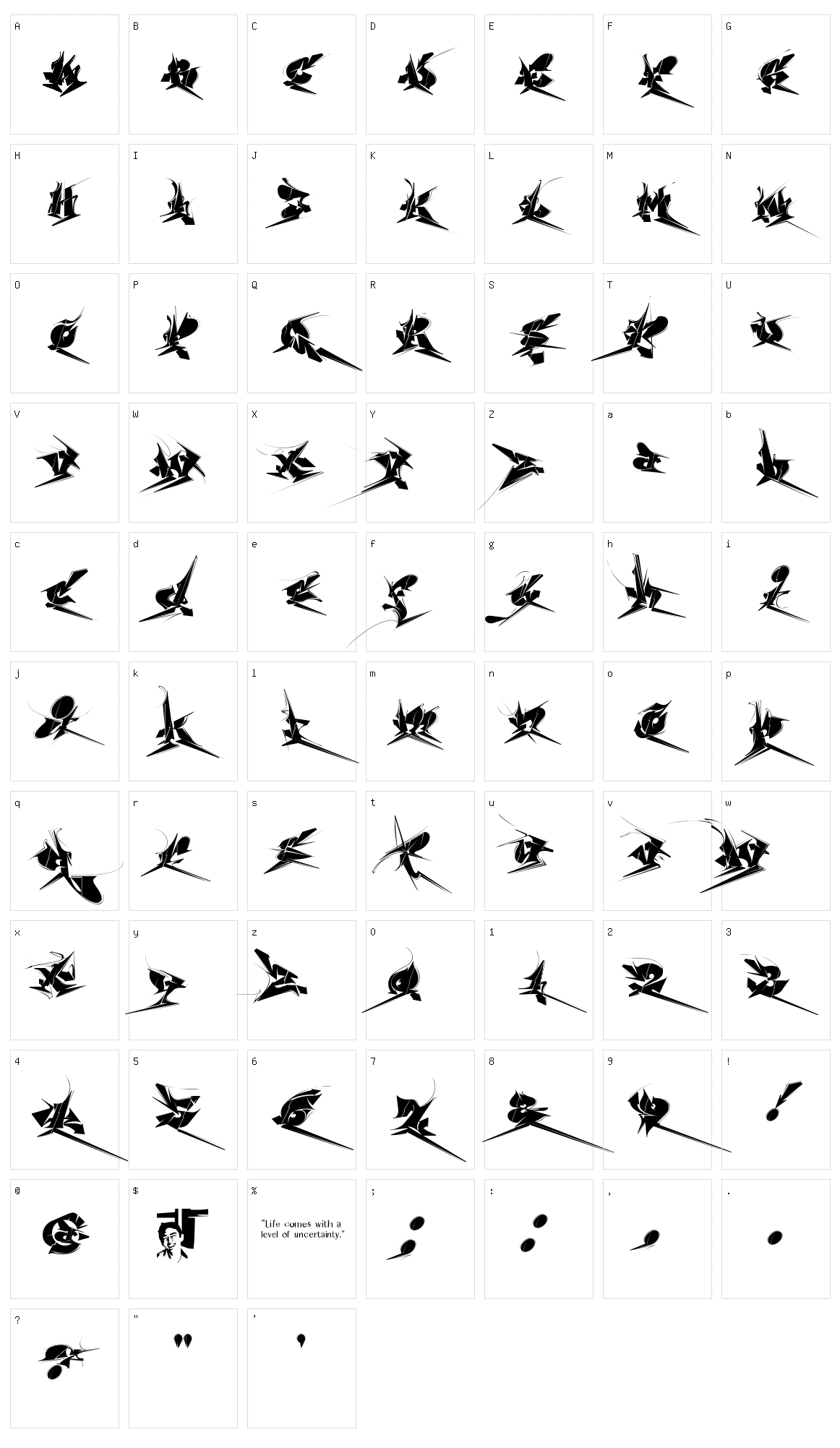 Chase Zen Jackulator Character Set