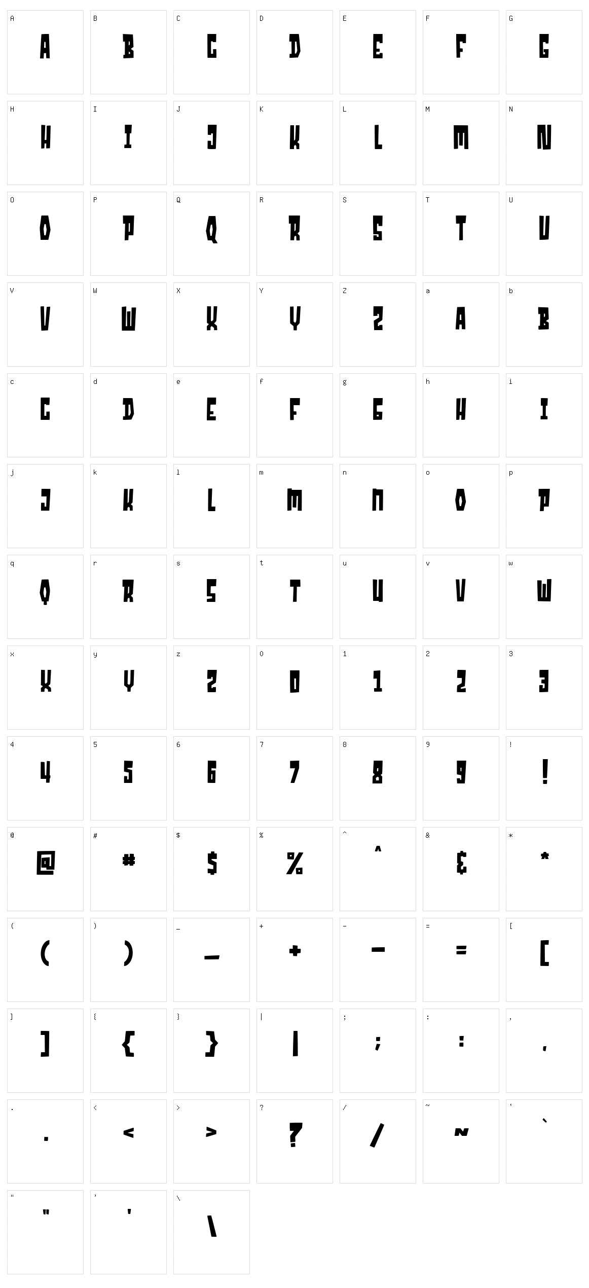 Converon Character Set