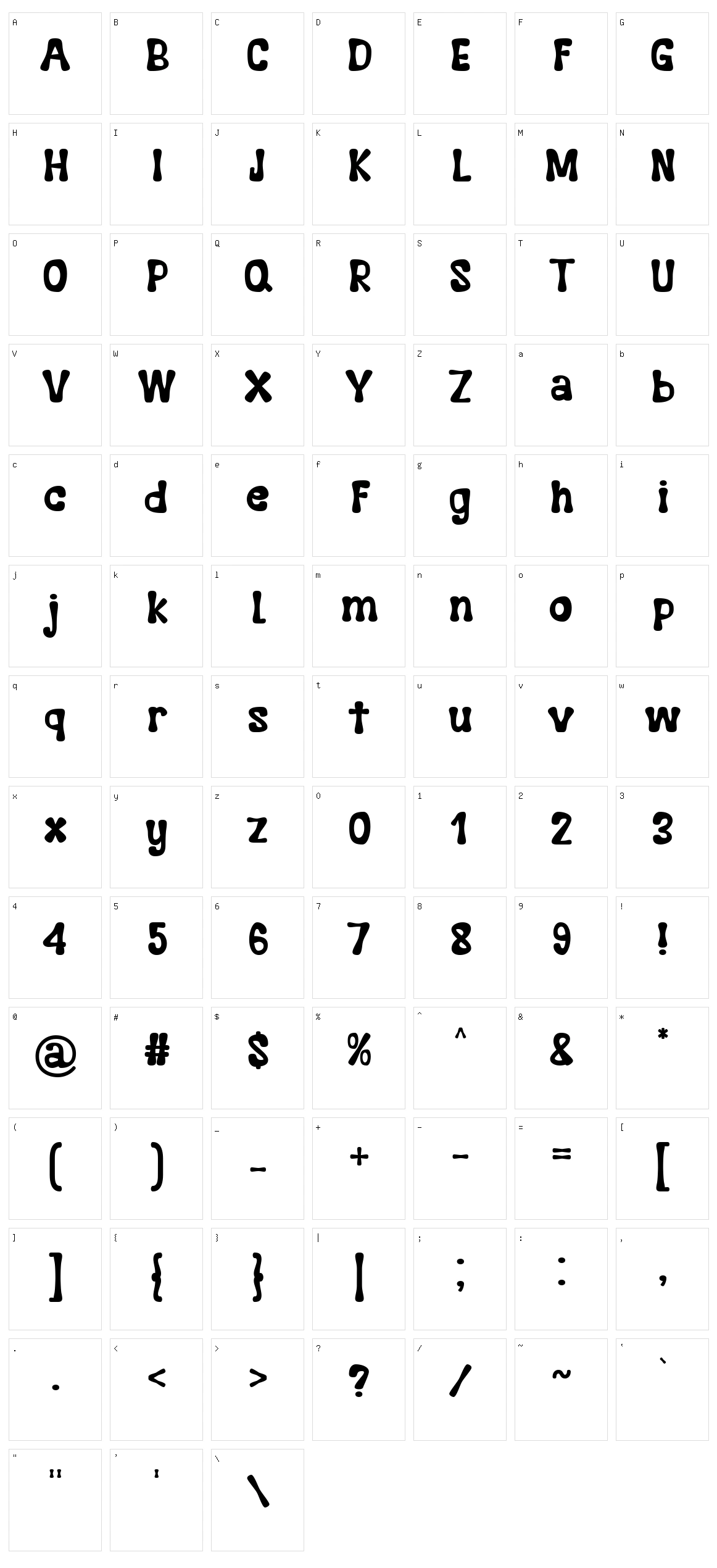 Cookiss Character Set