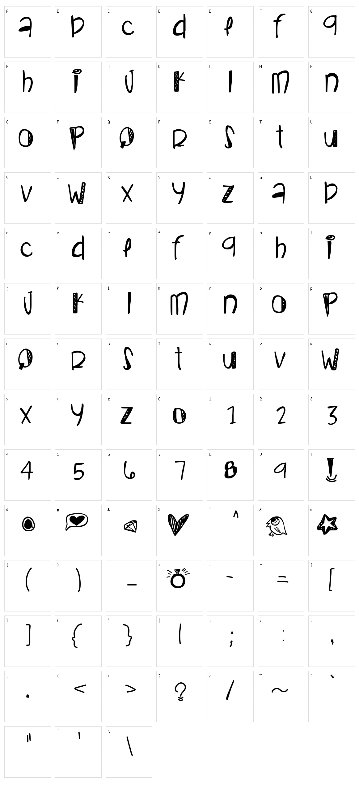 Coral Glow Character Set