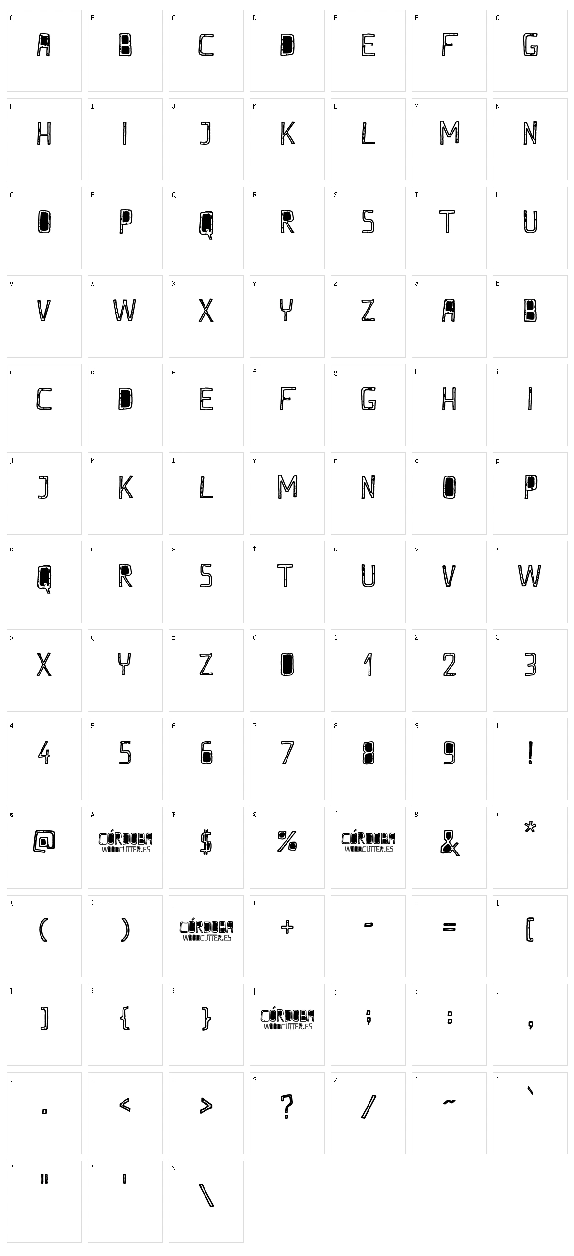 CÃ³rdoba Character Set