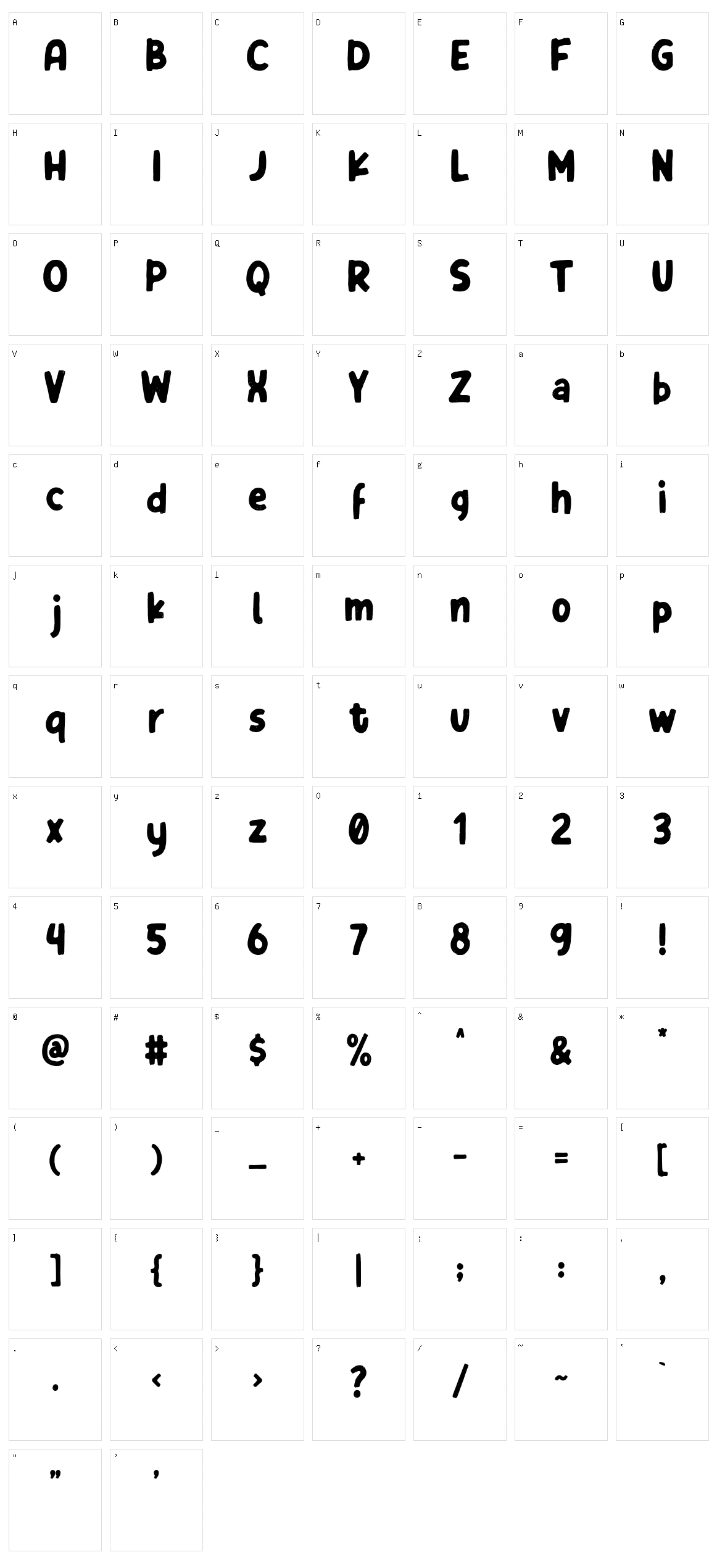 Cordon Character Set