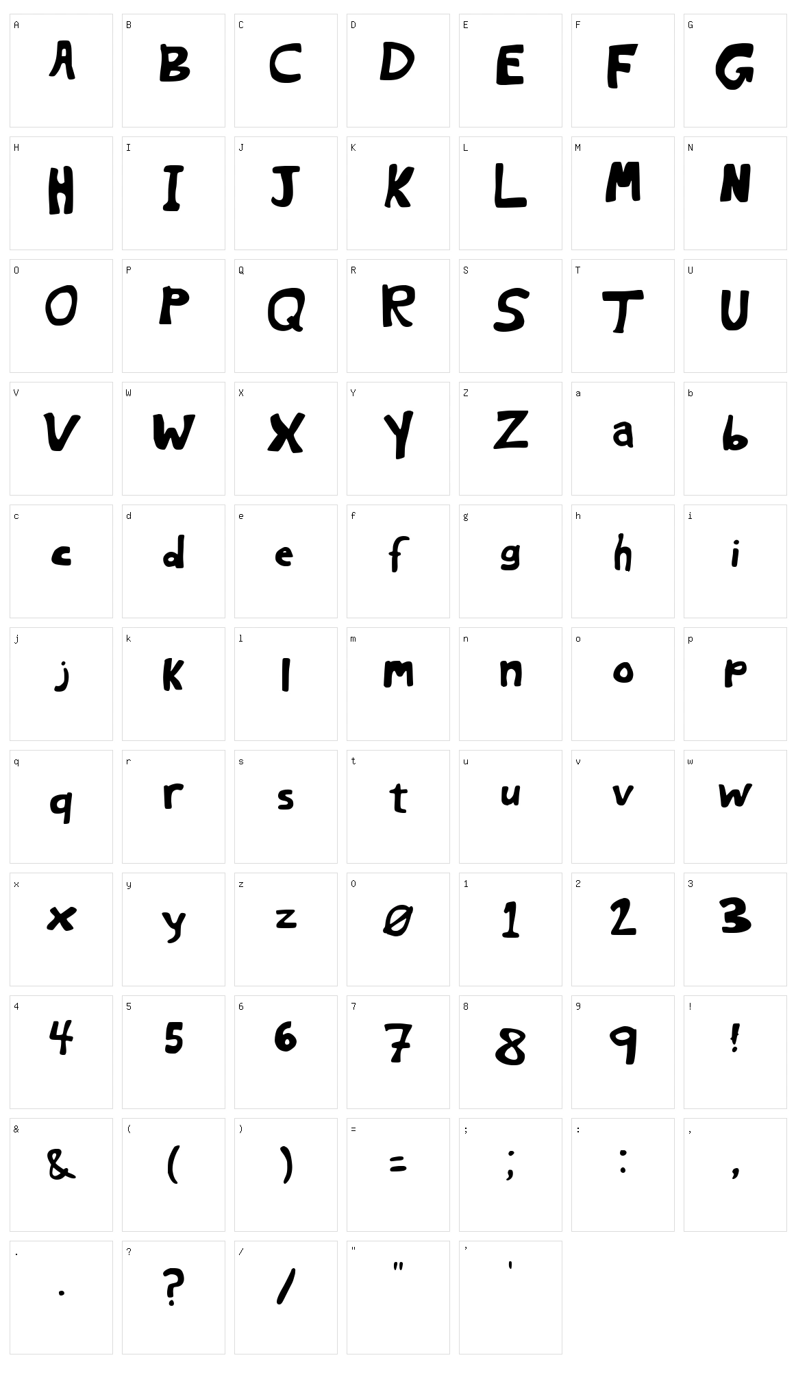 Cornbread Character Set