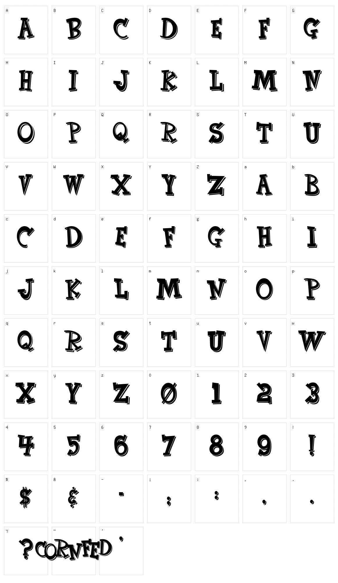 CornFed Character Set