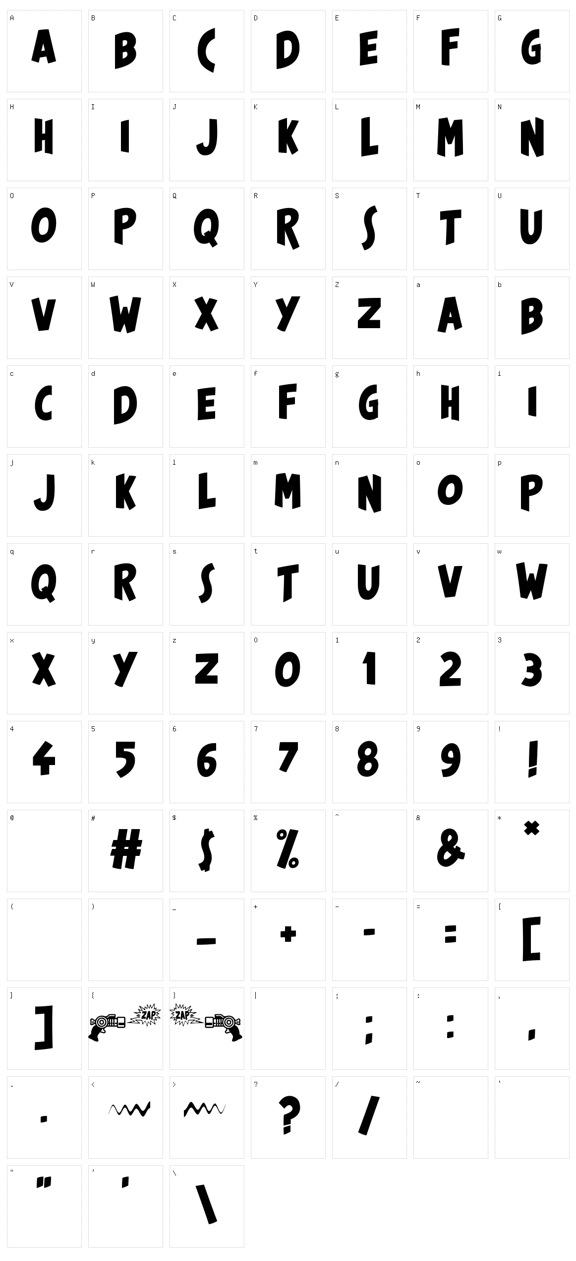 Cosmic Blaster Character Set