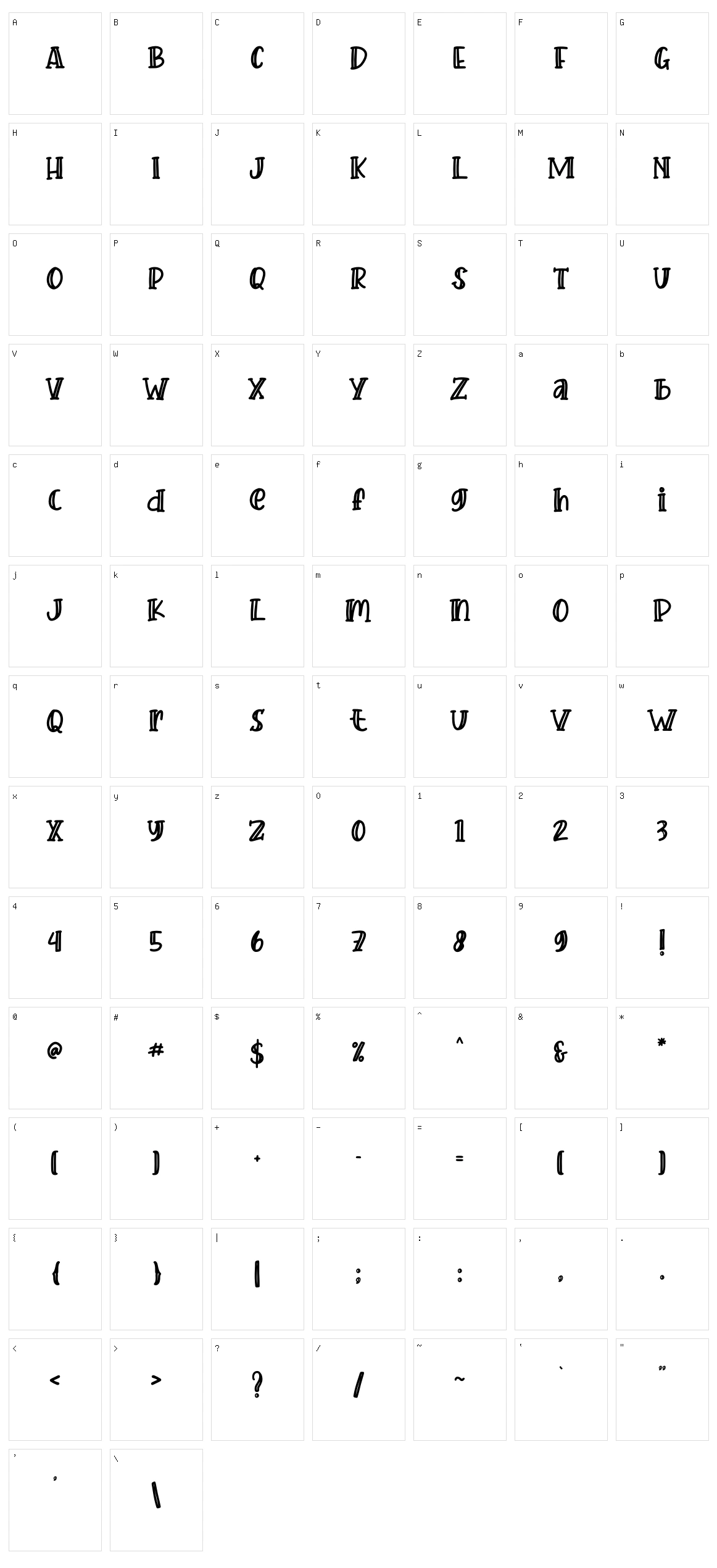 Crafter Character Set