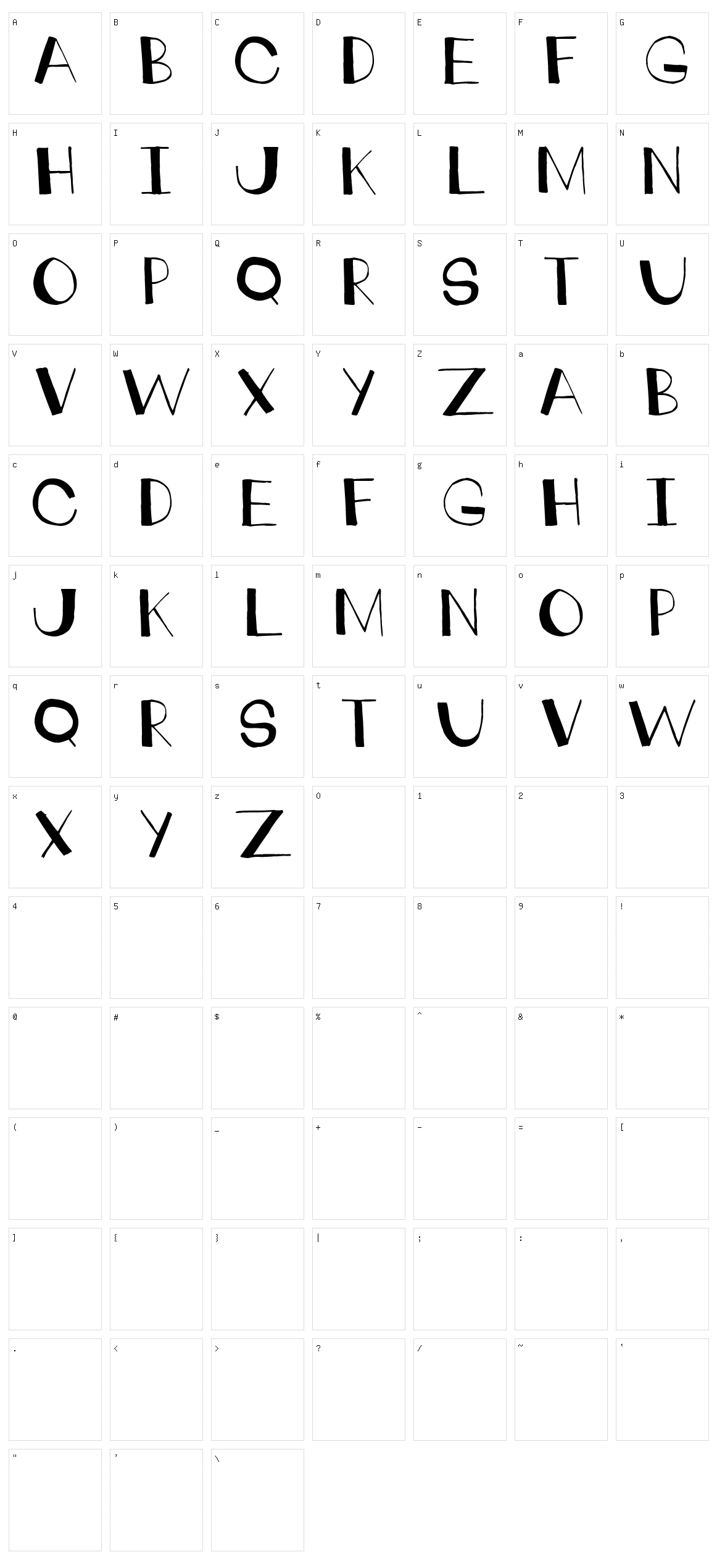 Crankdeal Character Set