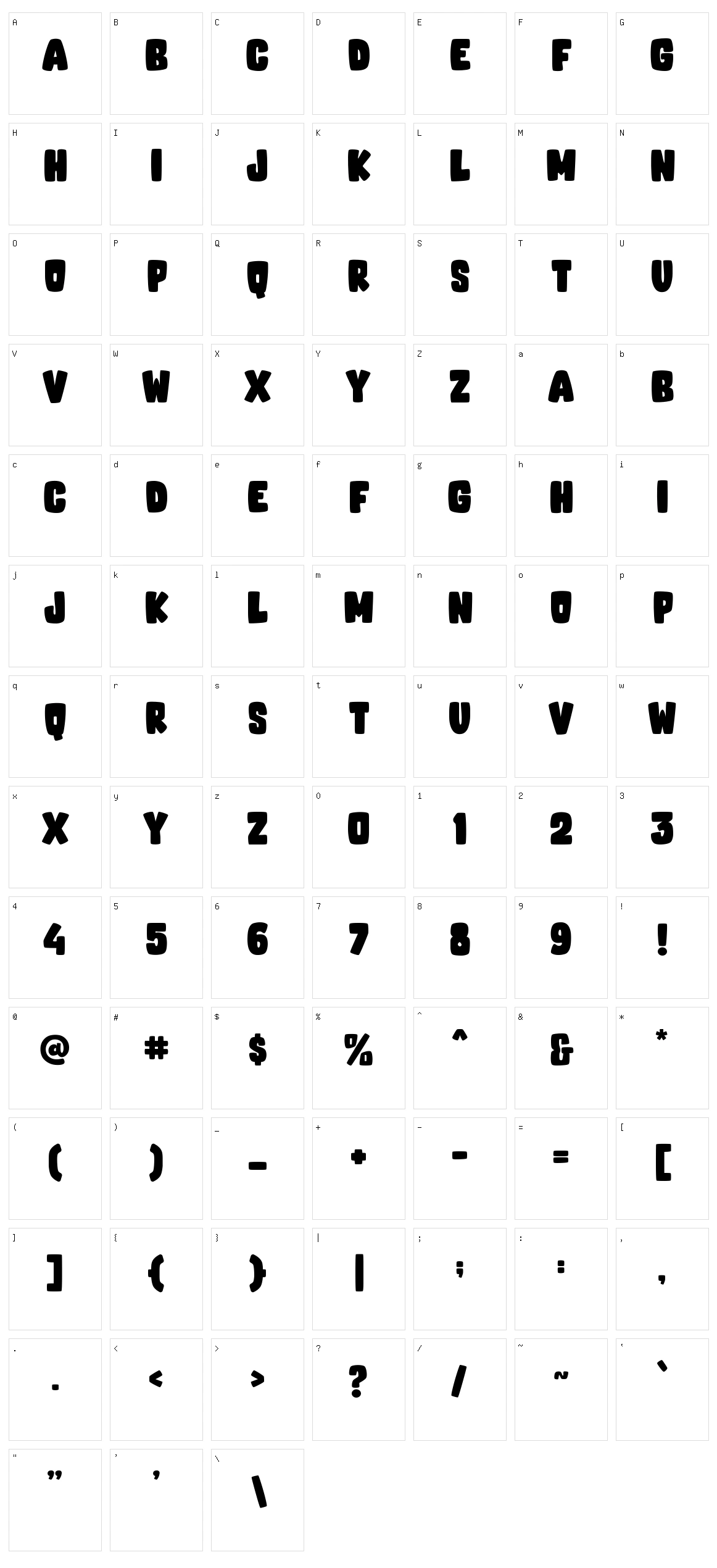 Creampuff Character Set