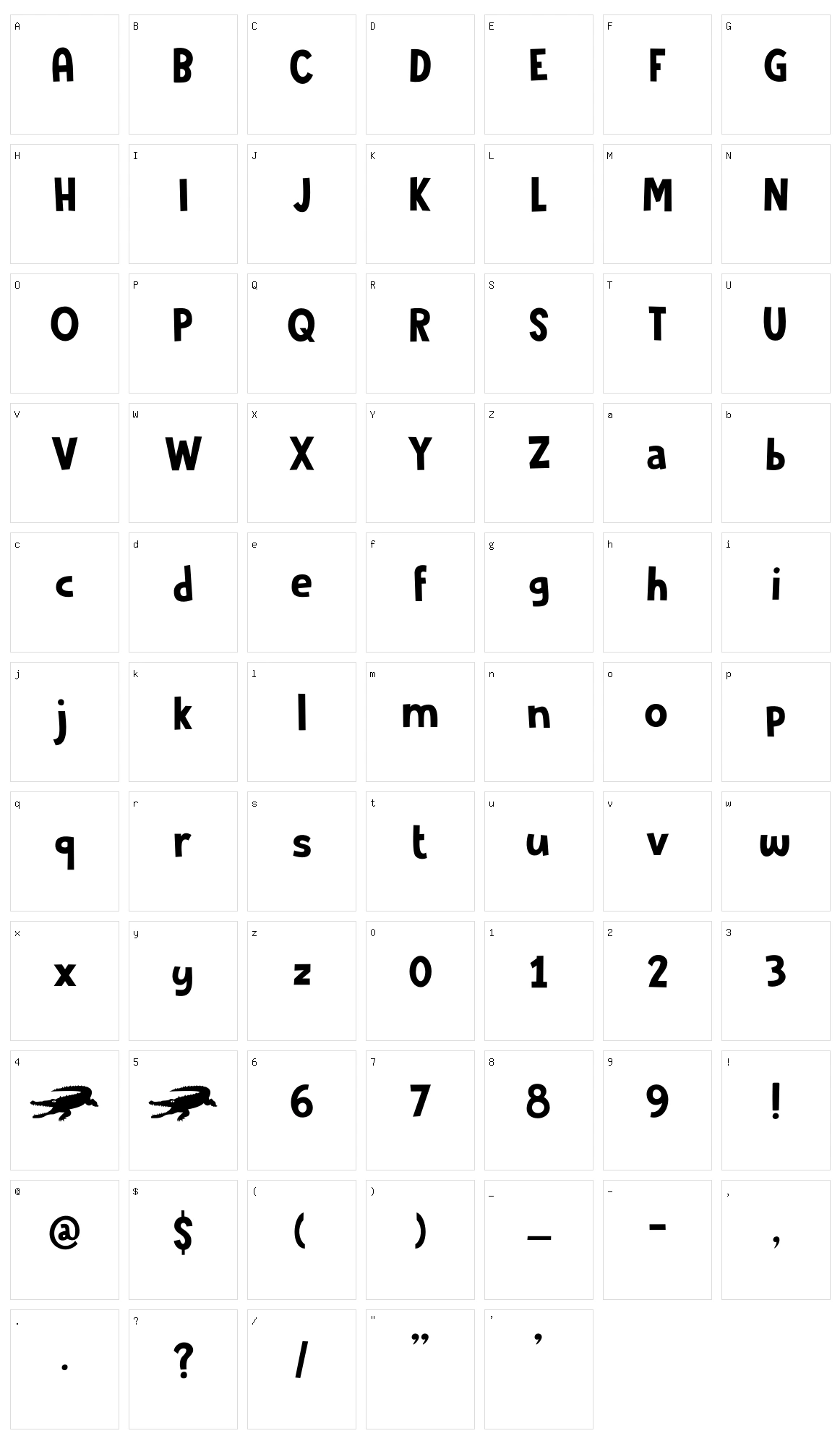 Crocodile Feet Character Set