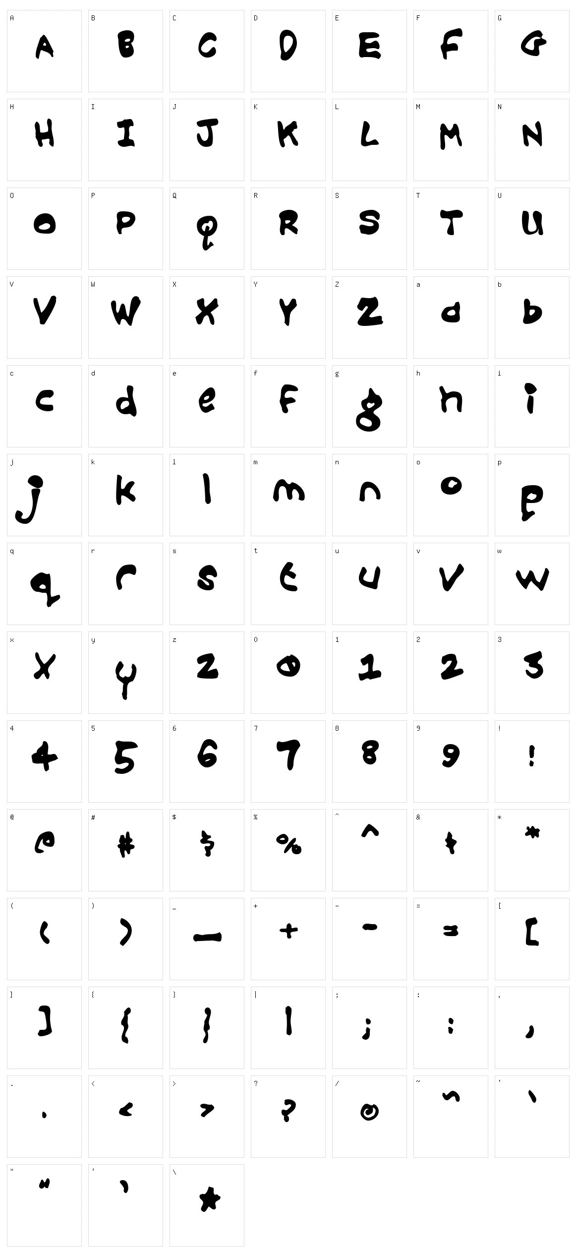 Croobie Character Set