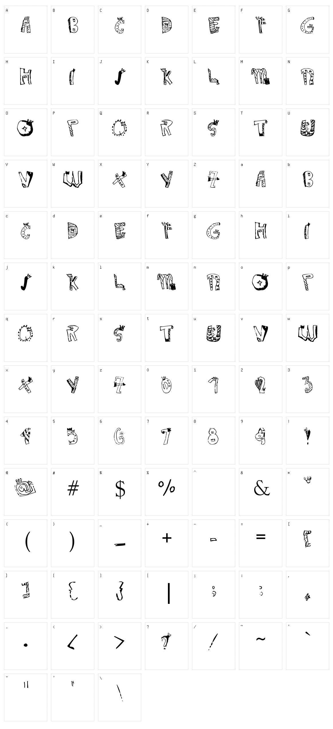 Crown Doodle Character Set