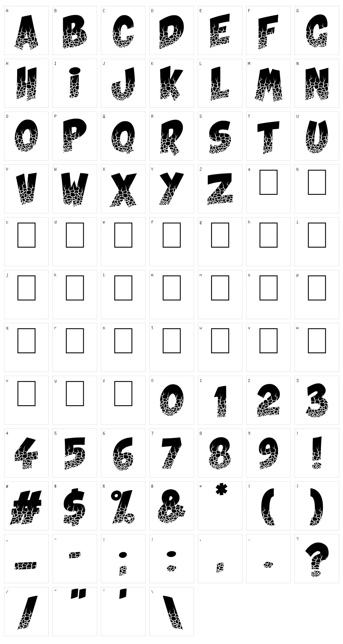 Crushed Character Set