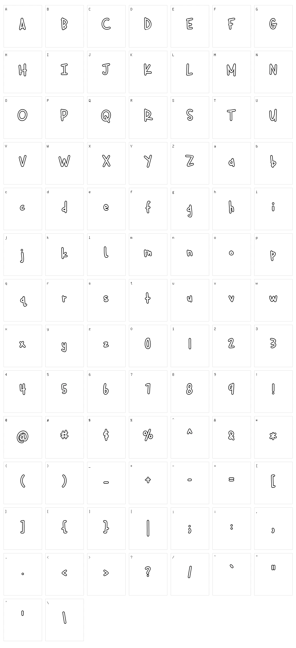 Cuddlebugs Outline Character Set