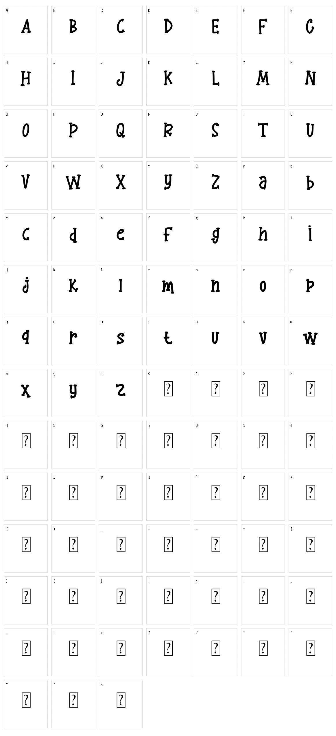 Curly Honey Character Set